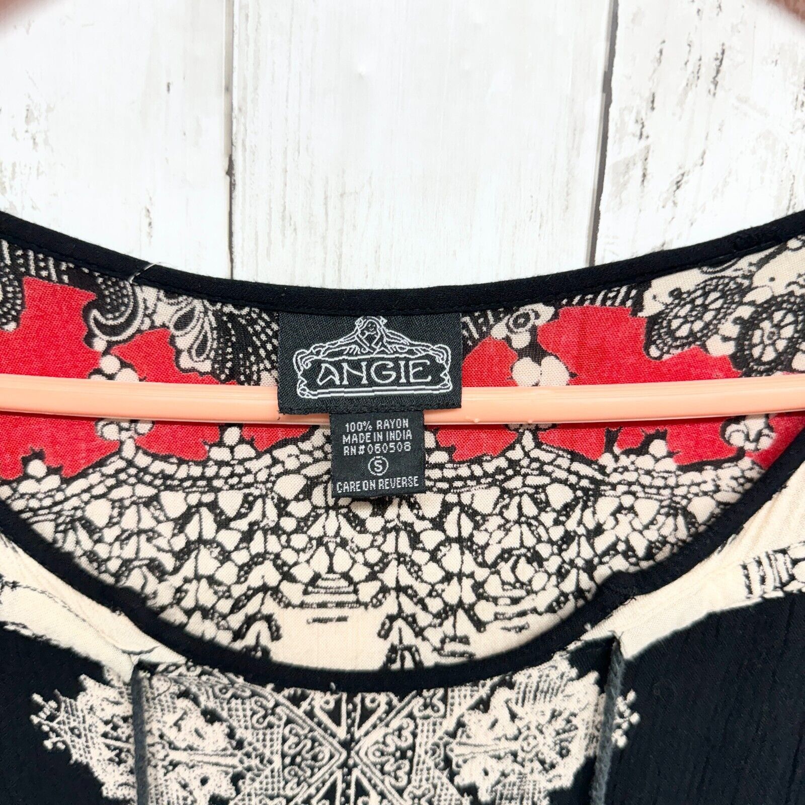 Other Angie Dress Small Plus Boho Printed Bell Sleeve Tunic Tribal Size S / US 4 / IT 40 - 2 Thumbnail