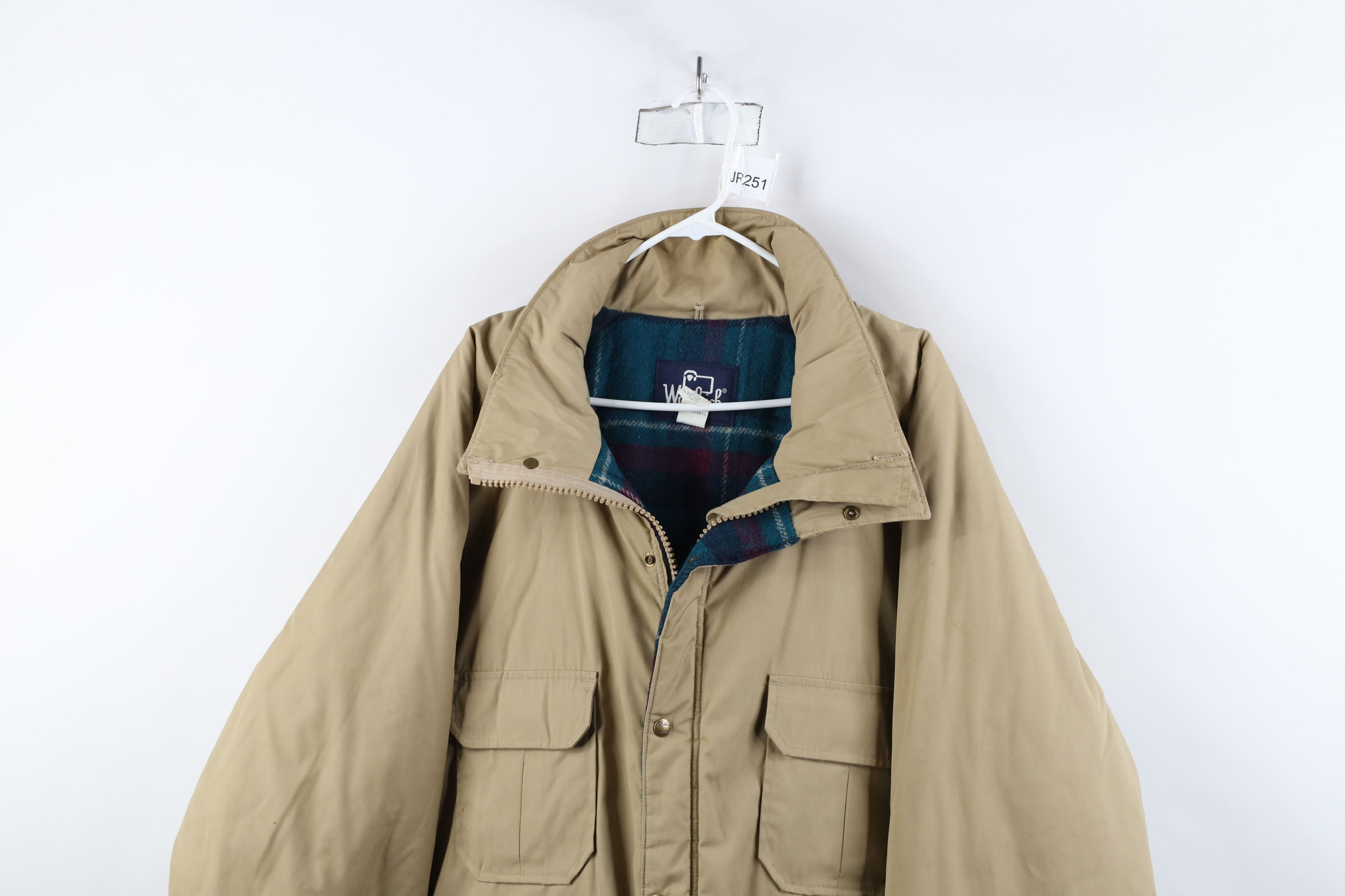 Vintage × Woolrich Woolen Mills Vintage 90s Woolrich Lined Full Zip Parka Jacket Beige USA Size US XL / EU 56 / 4 - 2 Thumbnail