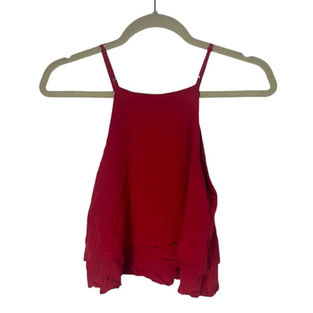Forever 21 Forever 21 Red Ruffled Crop Top - Size S Size S / US 4 / IT 40 - 3 Thumbnail