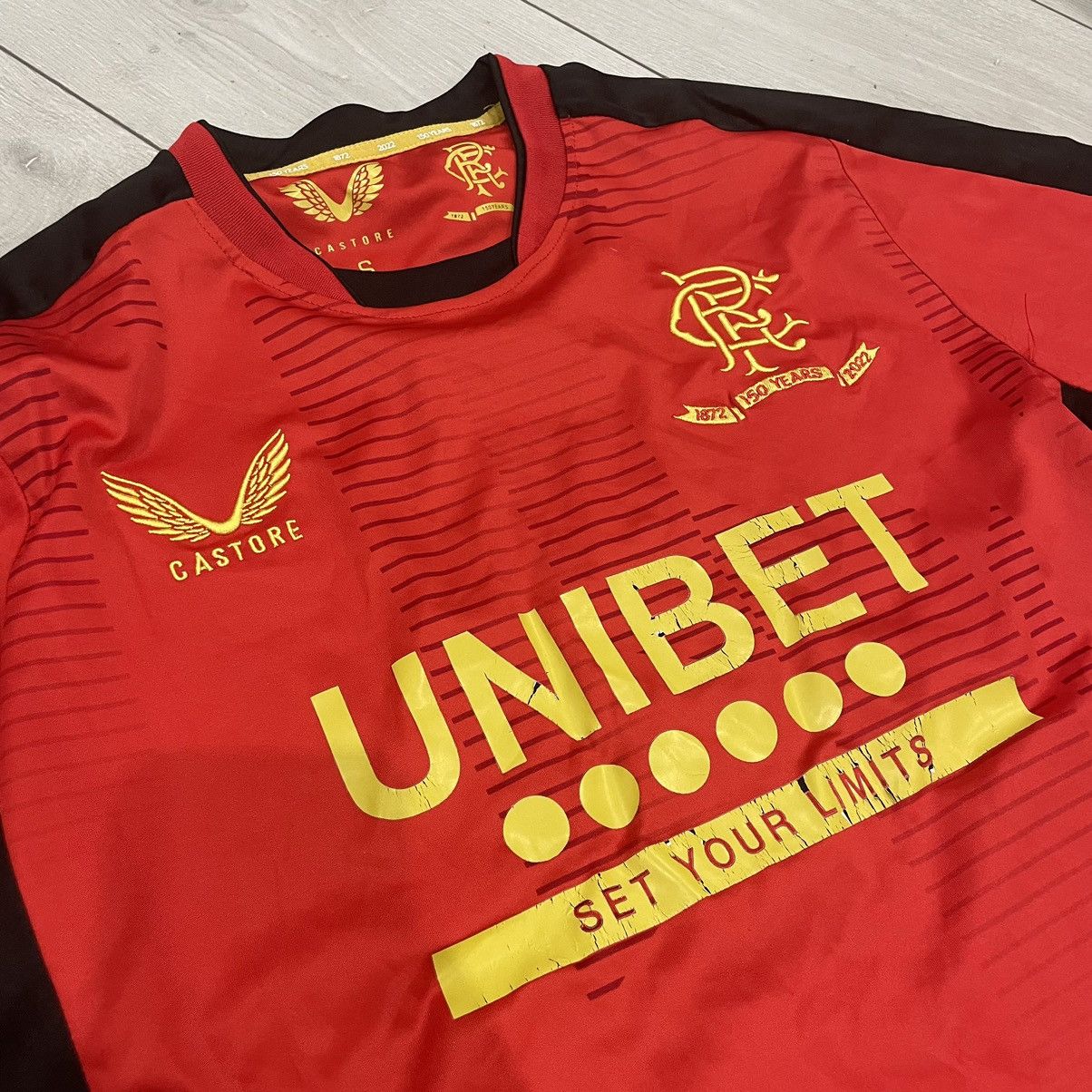 Band Tees Castore 150 years Rangers unibet shirt jersey tee soccer Size US S / EU 44-46 / 1 - 2 Thumbnail