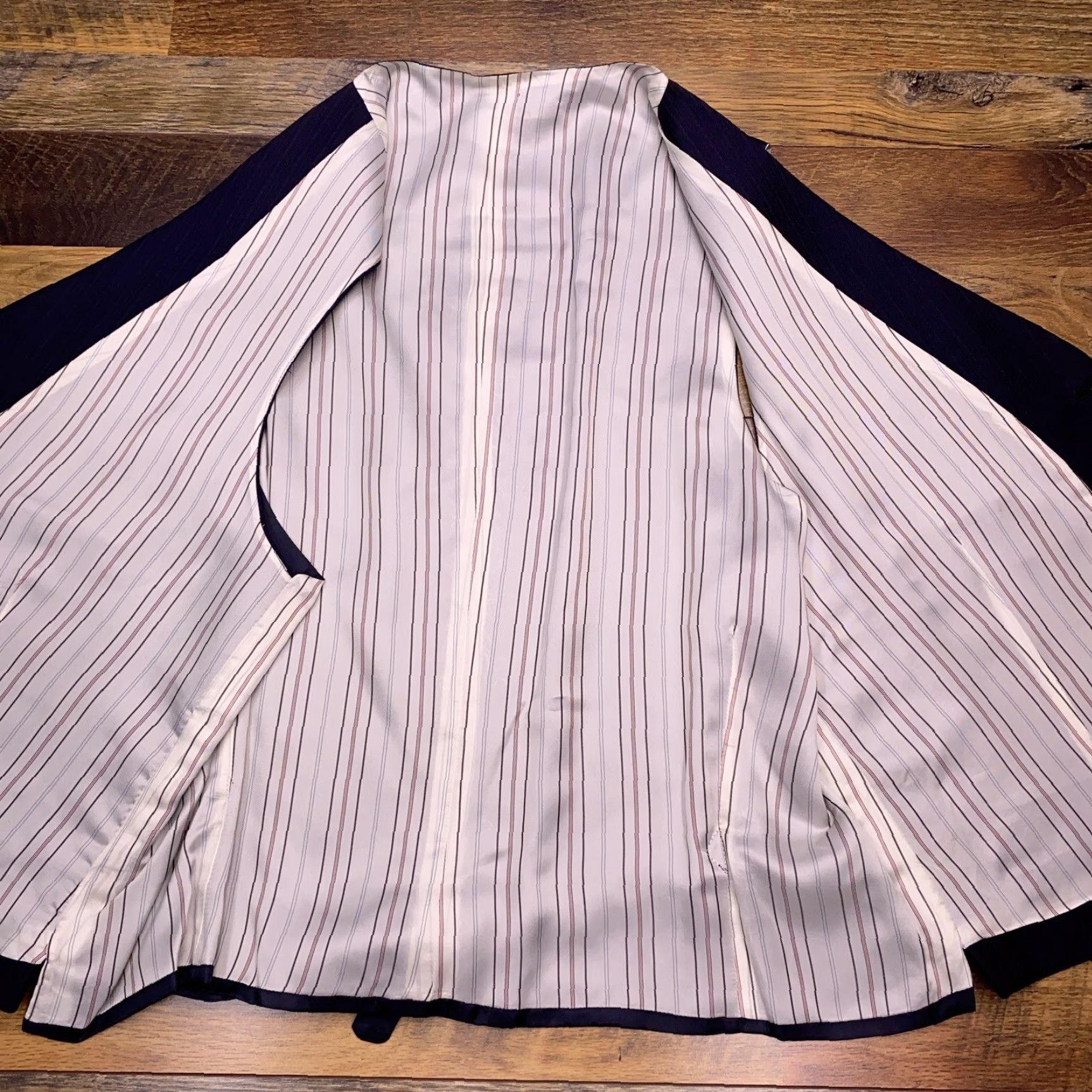 Polo Ralph Lauren Polo Ralph Lauren Suit Lapel Vest Mens 44 Long Navy Blue Striped Wool Size US XXL / EU 58 / 5 - 3 Thumbnail