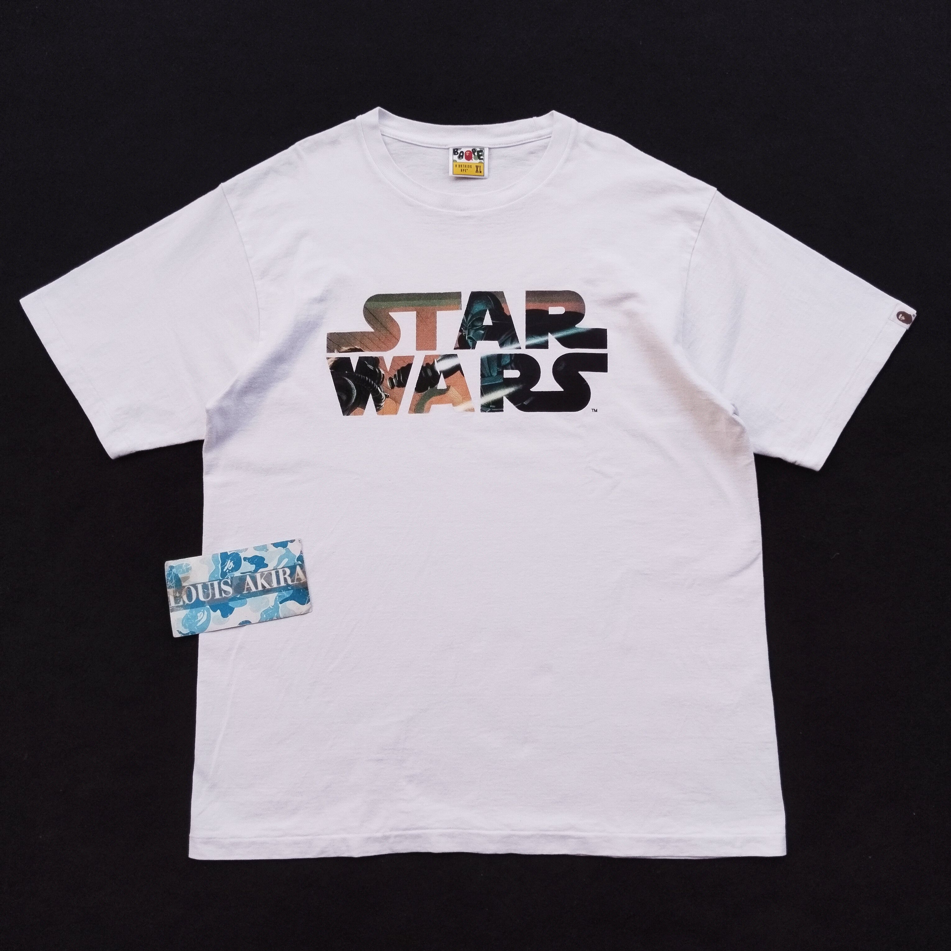 image of 2016 Bape X Starwars Darth Vader Tee in White, Men's (Size XL)