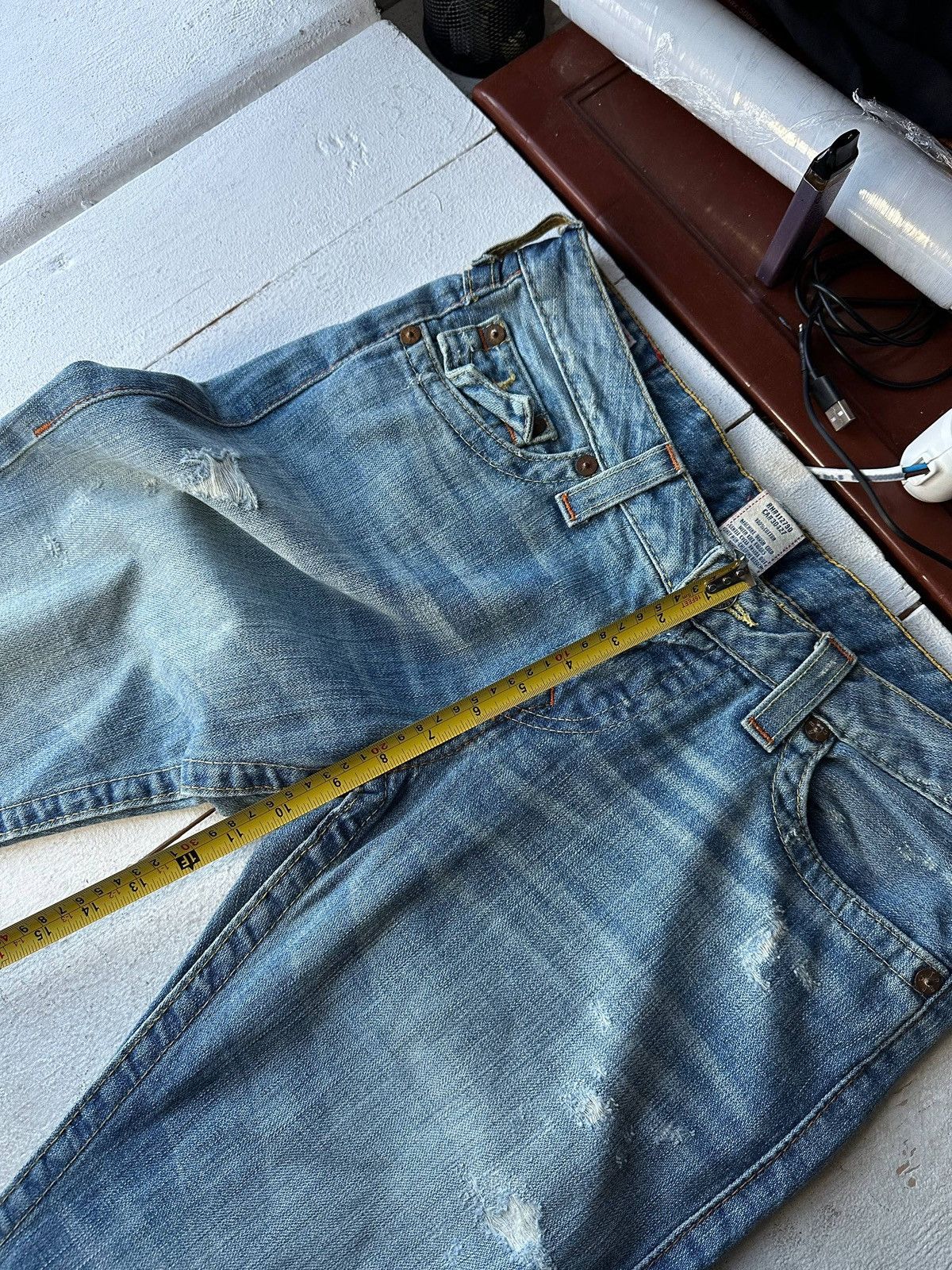 True Religion AVANT GARDE 🚨 TRUE RELIGION BLUE WOMEN PANTS WITH LOGO Size 33" - 14 Thumbnail