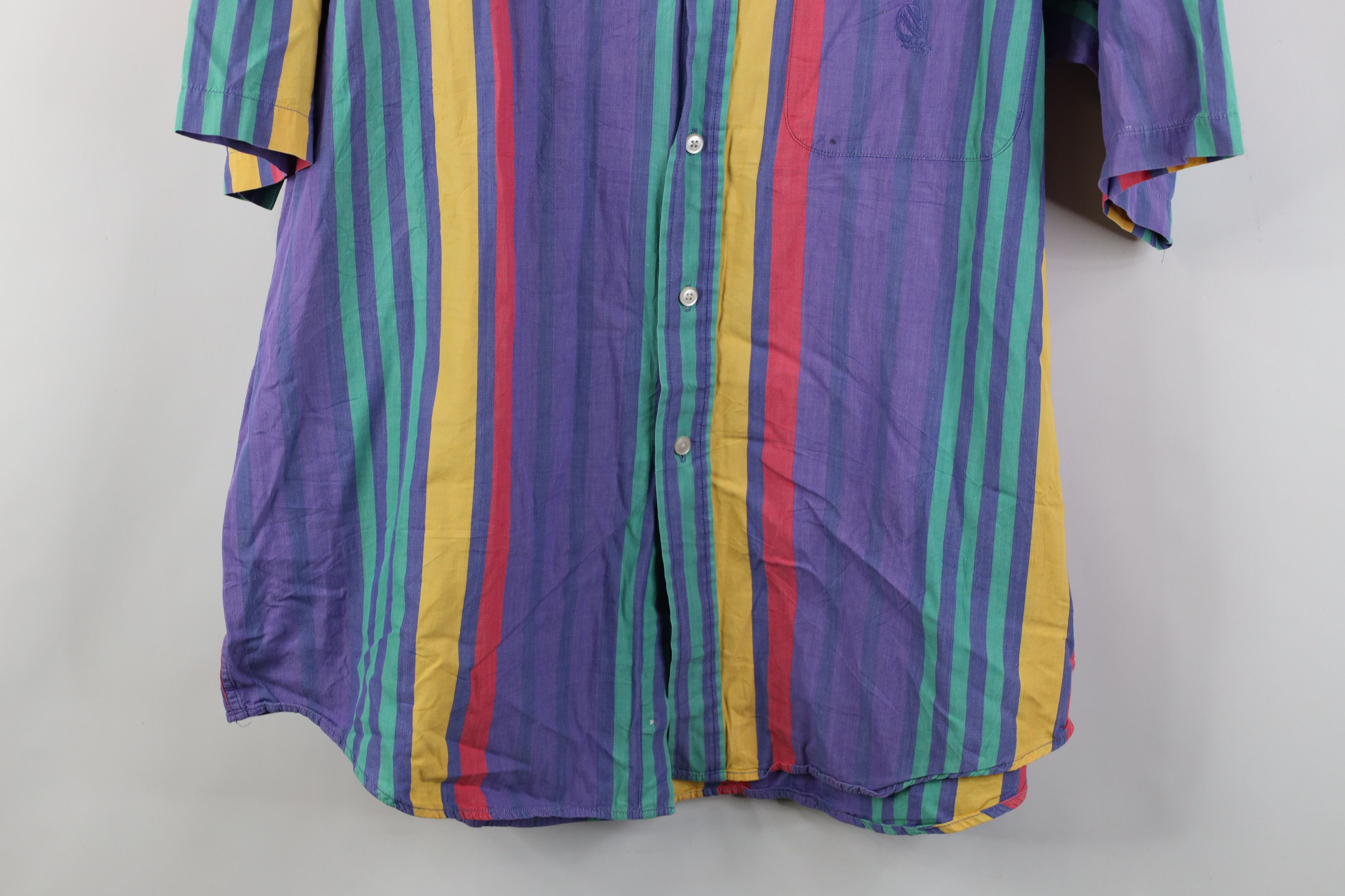 Nautica Vintage 90s Nautica Striped Short Sleeve Button Shirt Size US L / EU 52-54 / 3 - 3 Thumbnail