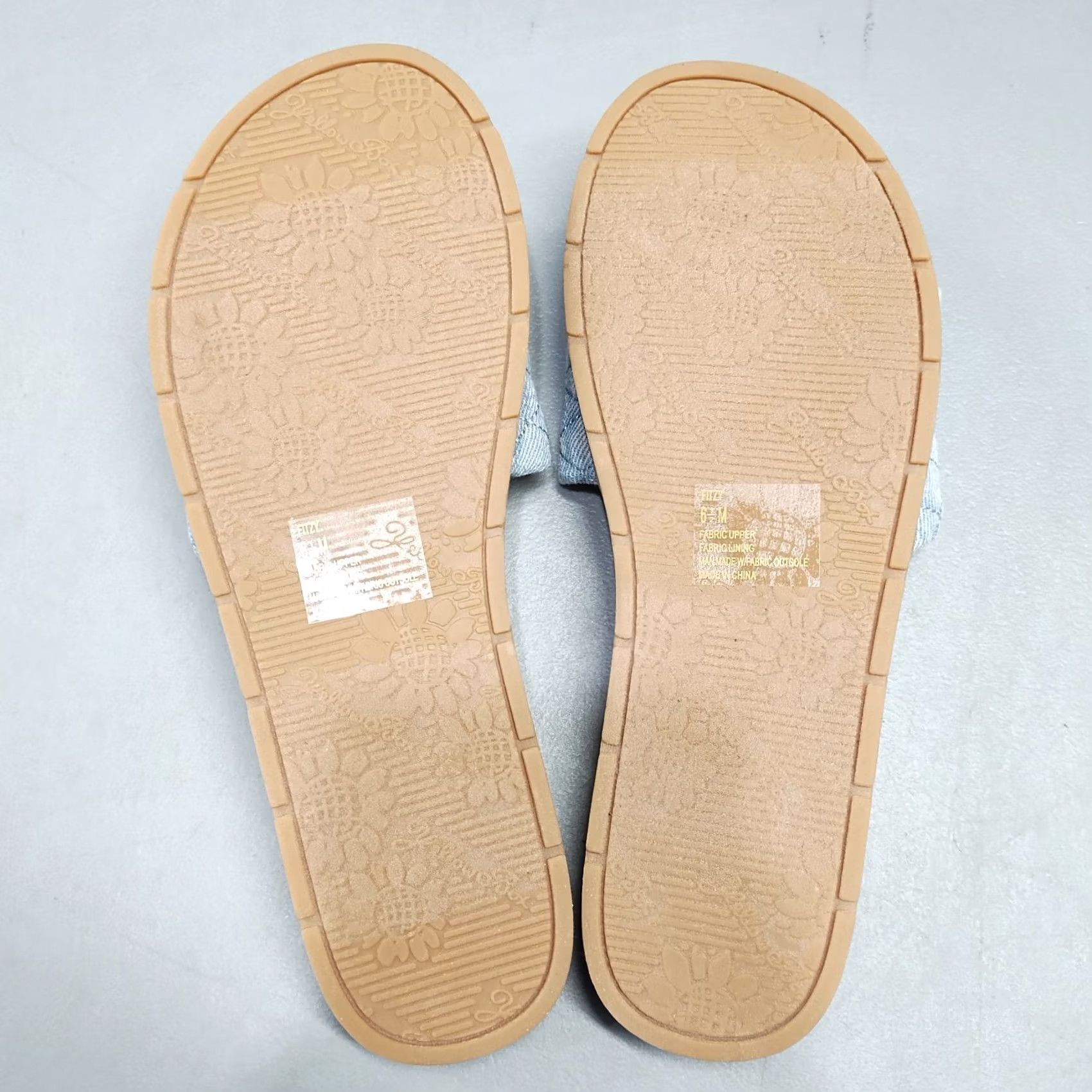 Vintage Yellow Box Fitzy Slide Sandals Womens 6.5M Blue Tan EVA Cushioned Footbed Size US 7 / IT 37 - 7 Thumbnail