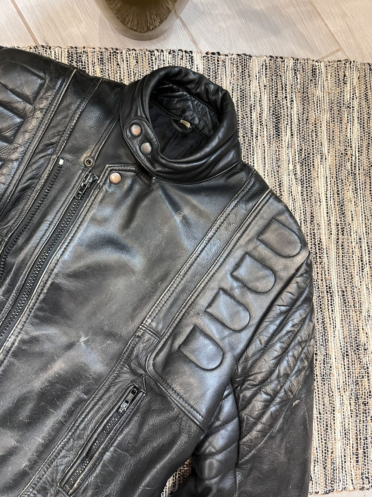 Vintage Vintage MOTO Leather Jacket Racing Motorcycle Biker faded Size US M / EU 48-50 / 2 - 6 Thumbnail
