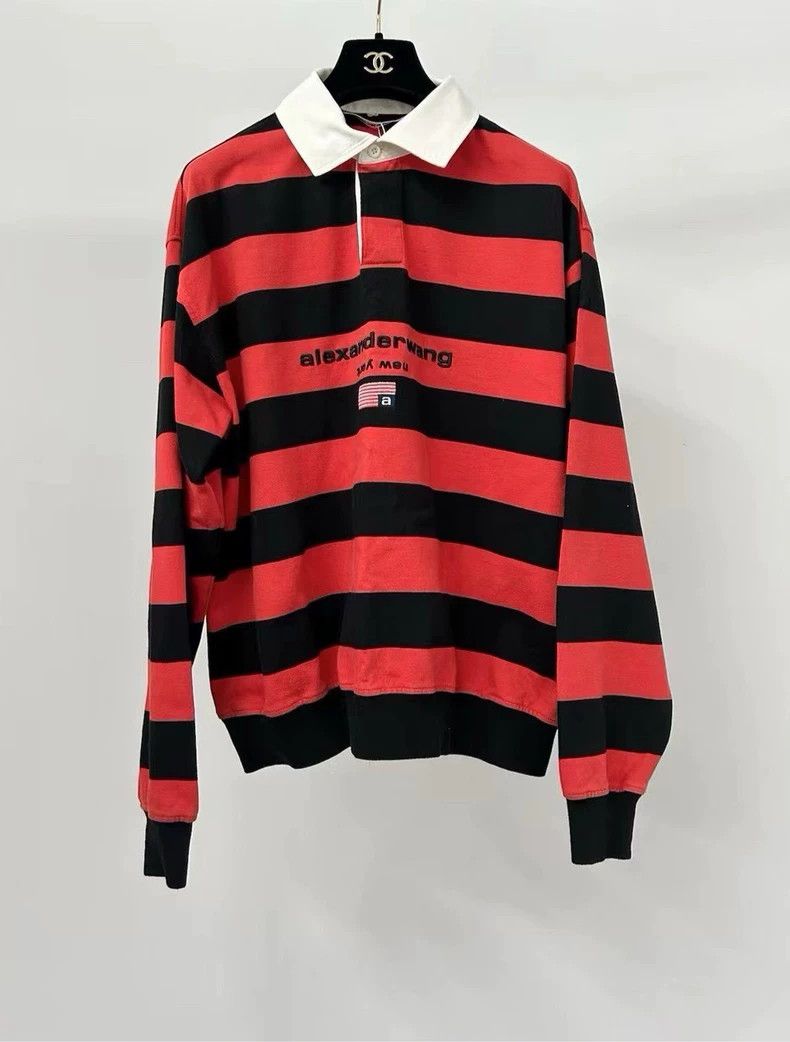 Alexander Wang Alexander Wang Striped Collar Sweatshirt - dmc Size US XS / EU 42 / 0 - 1 Thumbnail