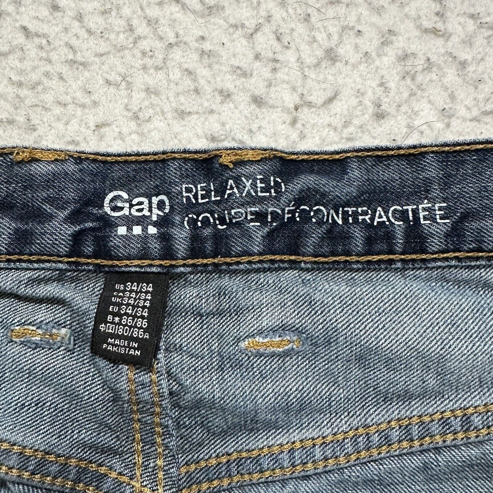 Gap GAP 34x32 Relaxed Fit Straight Leg Denim Blue Jeans Size US 34 / EU 50 - 4 Thumbnail