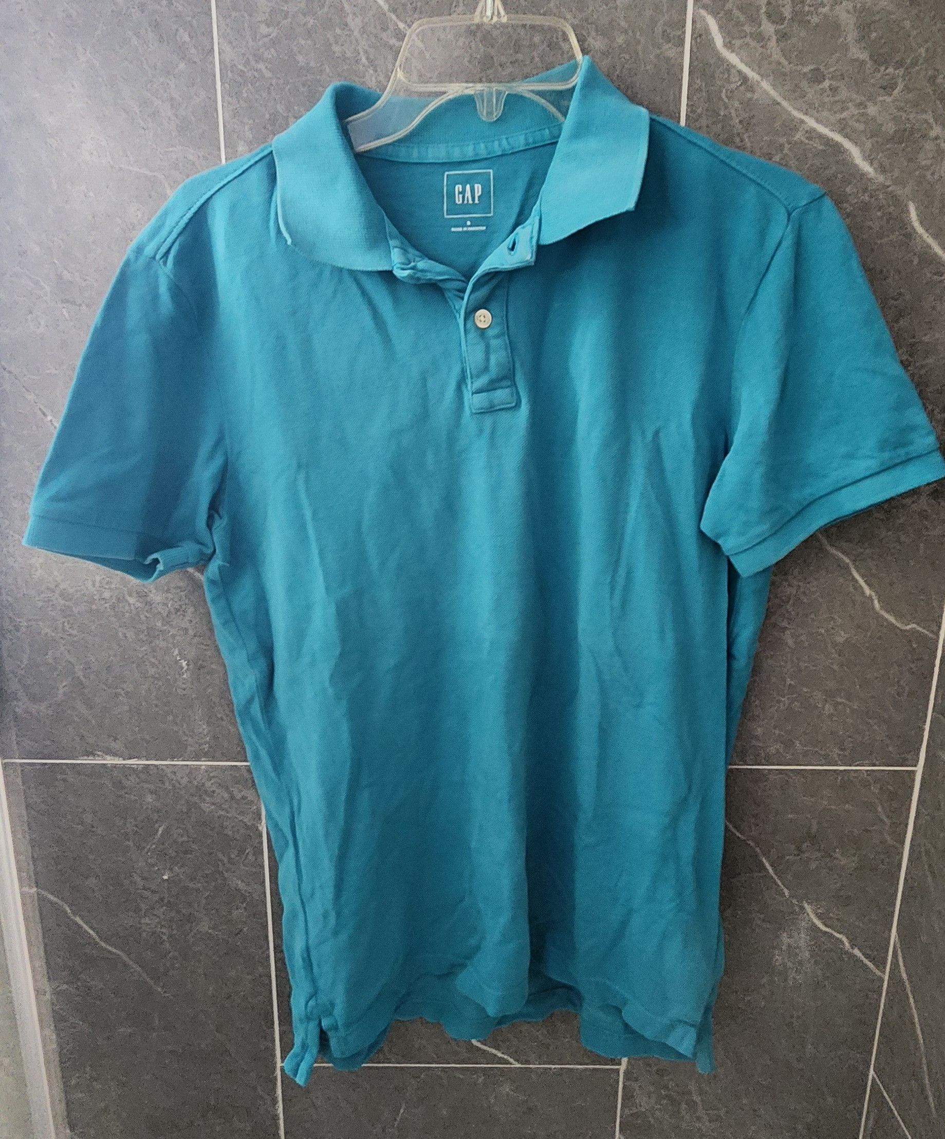 Gap Gap Solid PK Blue Carribean Short Sleeve Polo Shirt Small Size US S / EU 44-46 / 1 - 1 Thumbnail