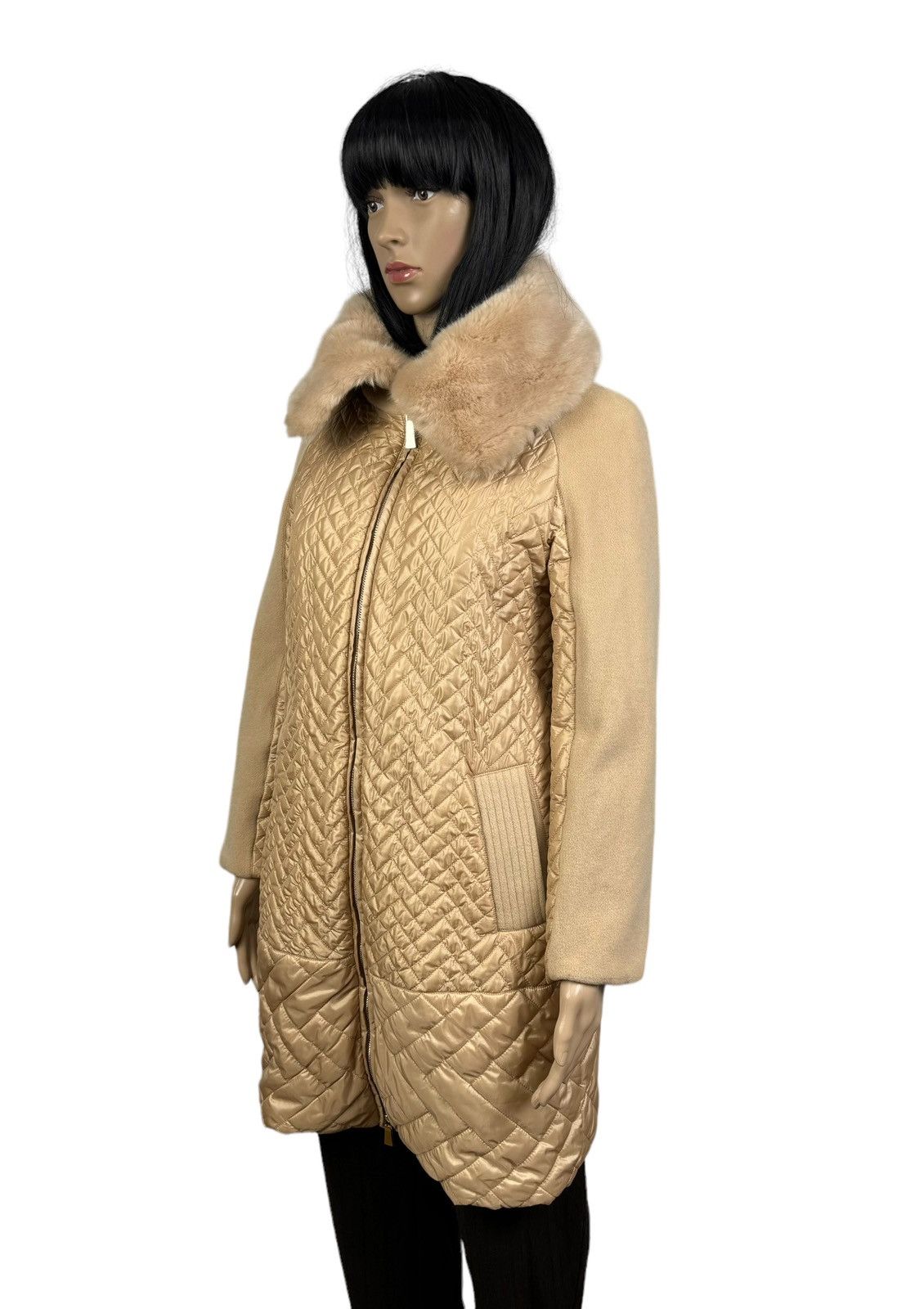 Marella Marella Quilted Wool Coat Fur Trim size IT 42 US 6 Size M / US 6-8 / IT 42-44 - 6 Thumbnail