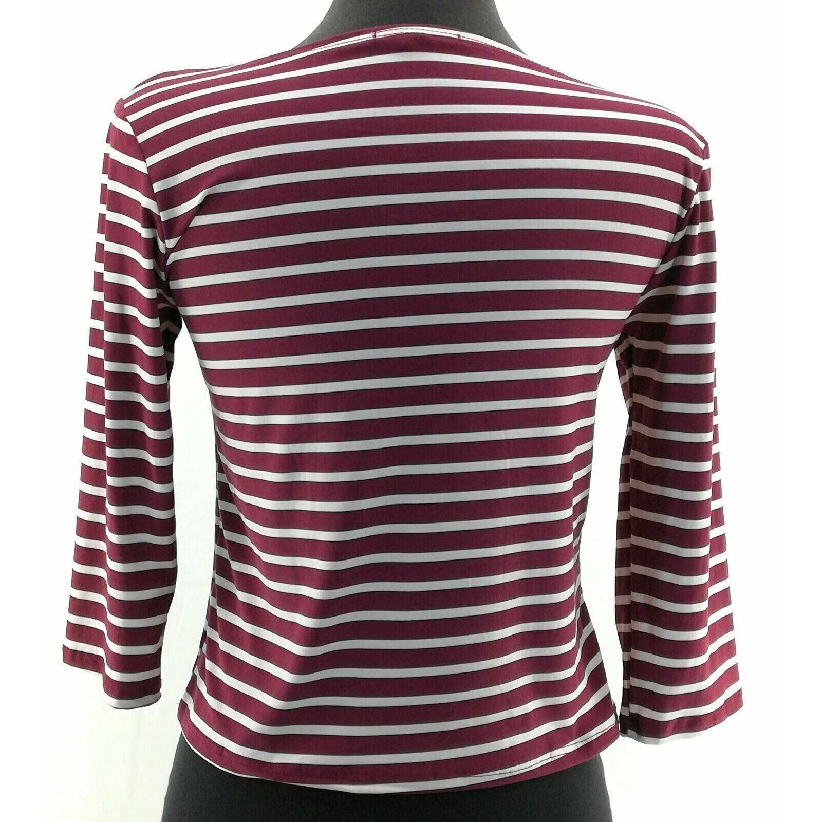 Other Try This Burgundy and White Striped Top - Size Large Size L / US 10 / IT 46 - 9 Thumbnail