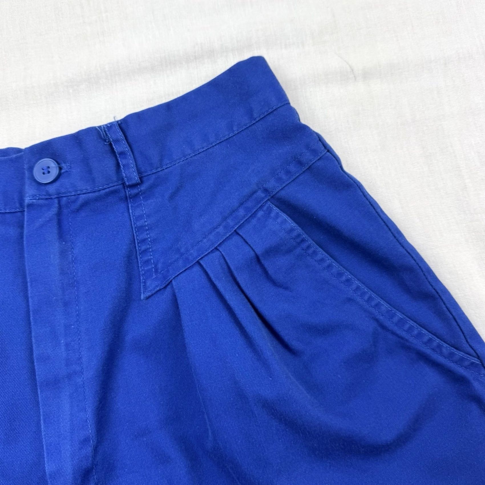 Casablanca VINTAGE Casablanca Shorts Womens 10 High Waisted 1980s Hipster Mom Shorts 80s Blue Cotton Polyester Casual Business Women's Stocked 10 Size 32" / US 10 / IT 46 - 3 Thumbnail