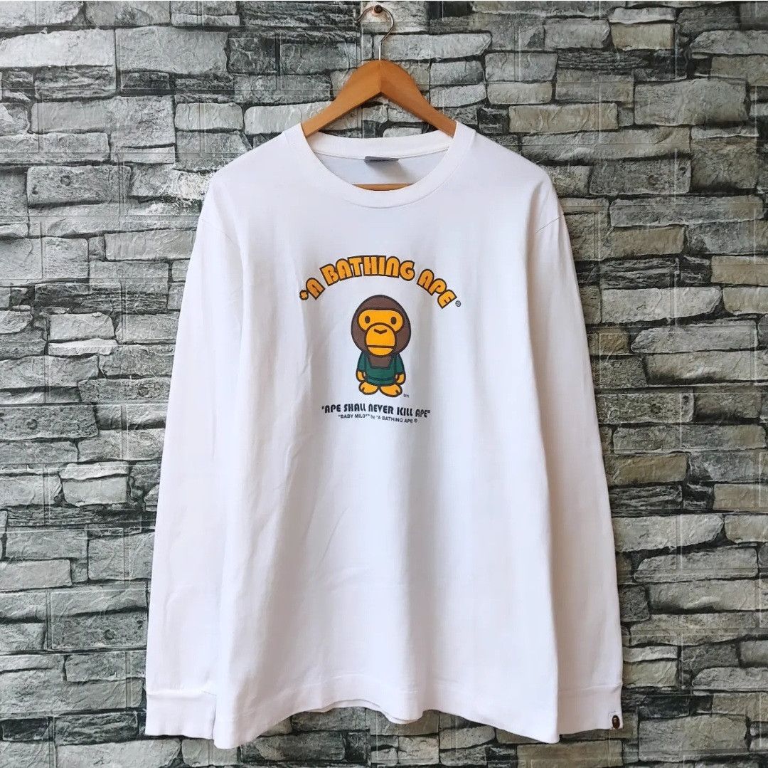 Bape Vintage A Bathing Ape Baby Milo Long Sleeve Size US L / EU 52-54 / 3 - 1 Thumbnail