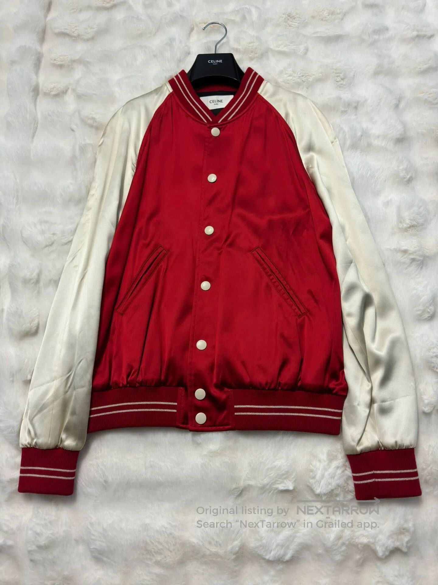 Celine Celine Classic Satin Baseball Jacket. Size US L / EU 52-54 / 3 - 3 Thumbnail