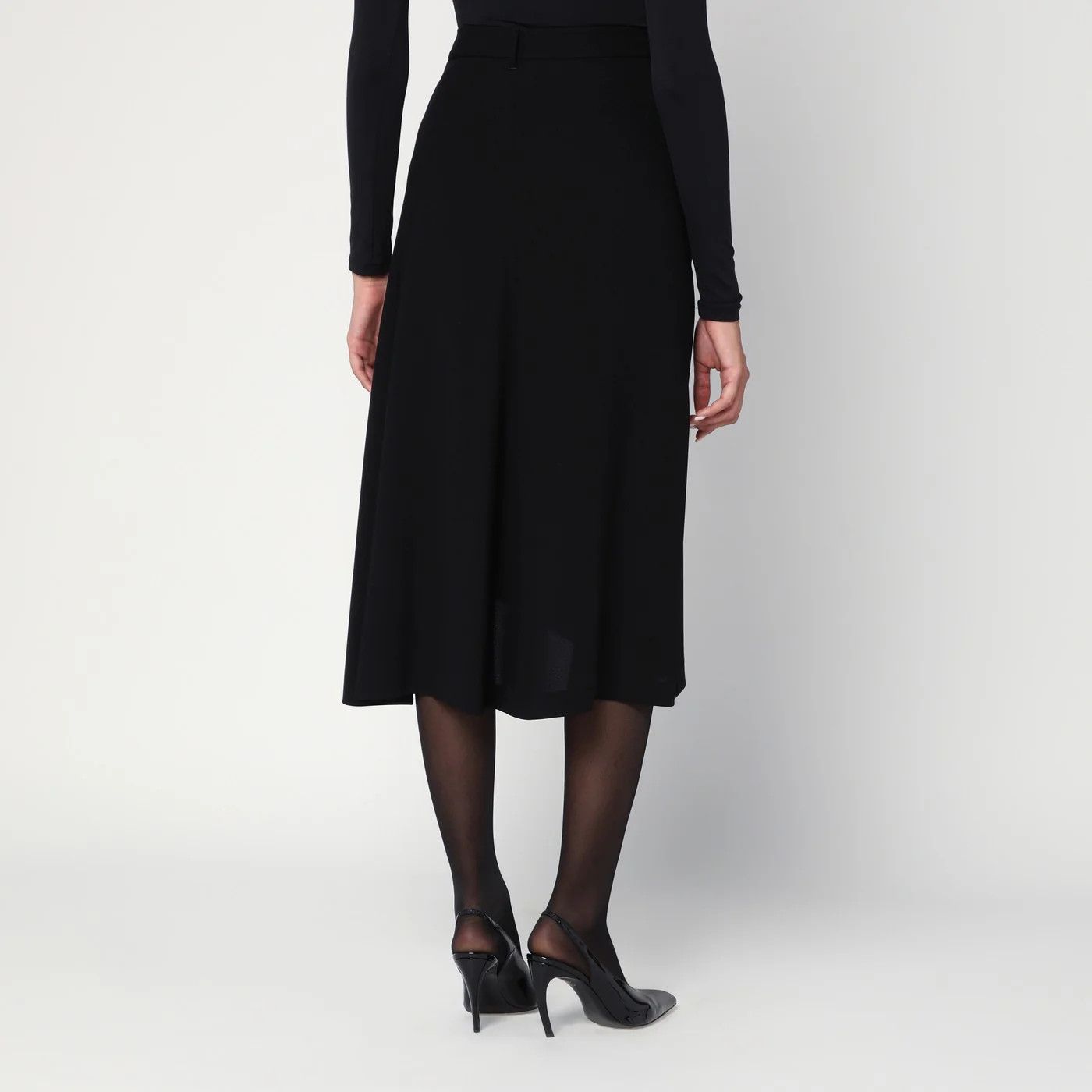 Balenciaga o1d2blof0426 Draped Crepe Skirt in Black Size 26" / US 2 / IT 38 - 3 Thumbnail