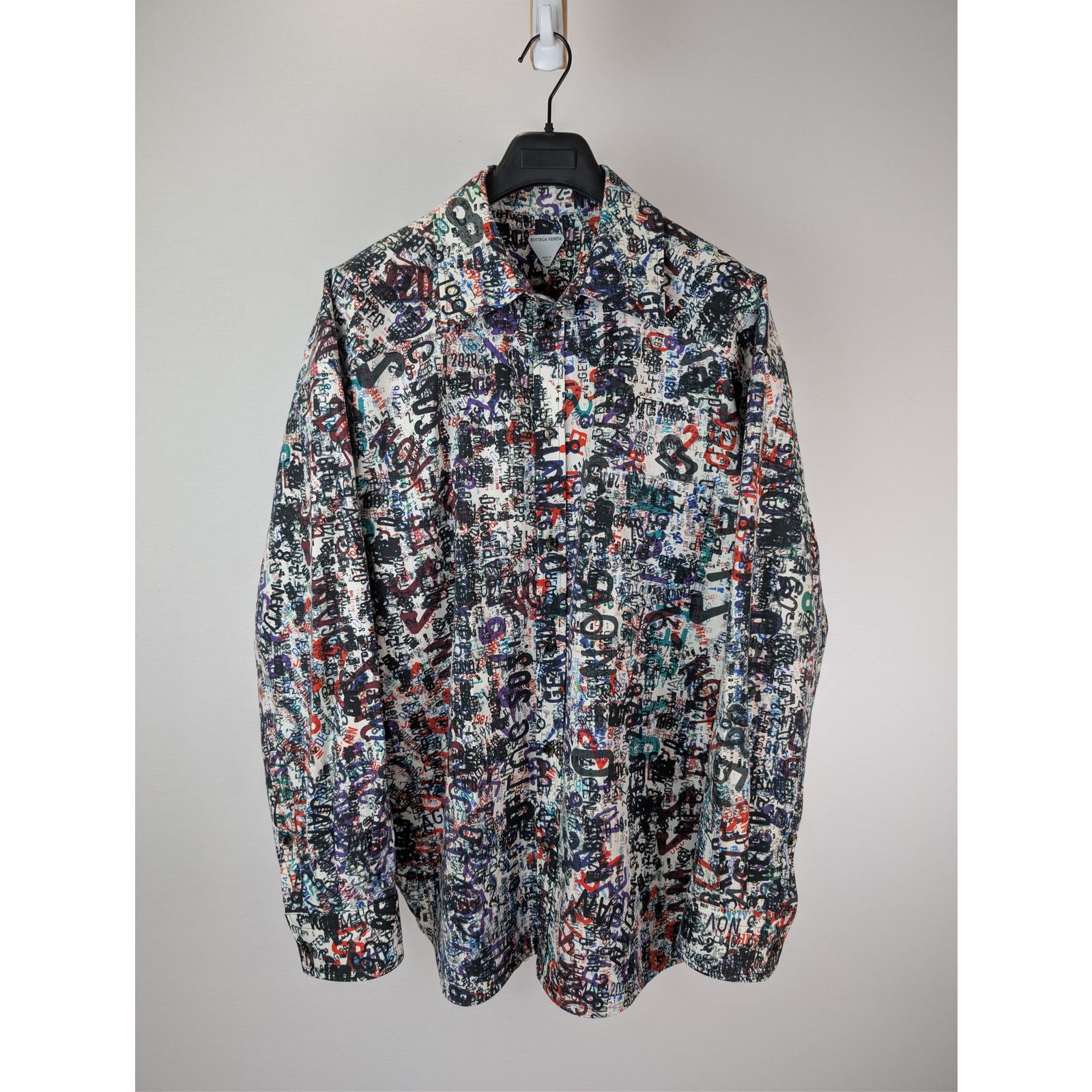 Bottega Veneta o1rshd1 Cotton Wool Date Memory Print Shirt in Chalk / Multi Size US L / EU 52-54 / 3 - 8 Thumbnail