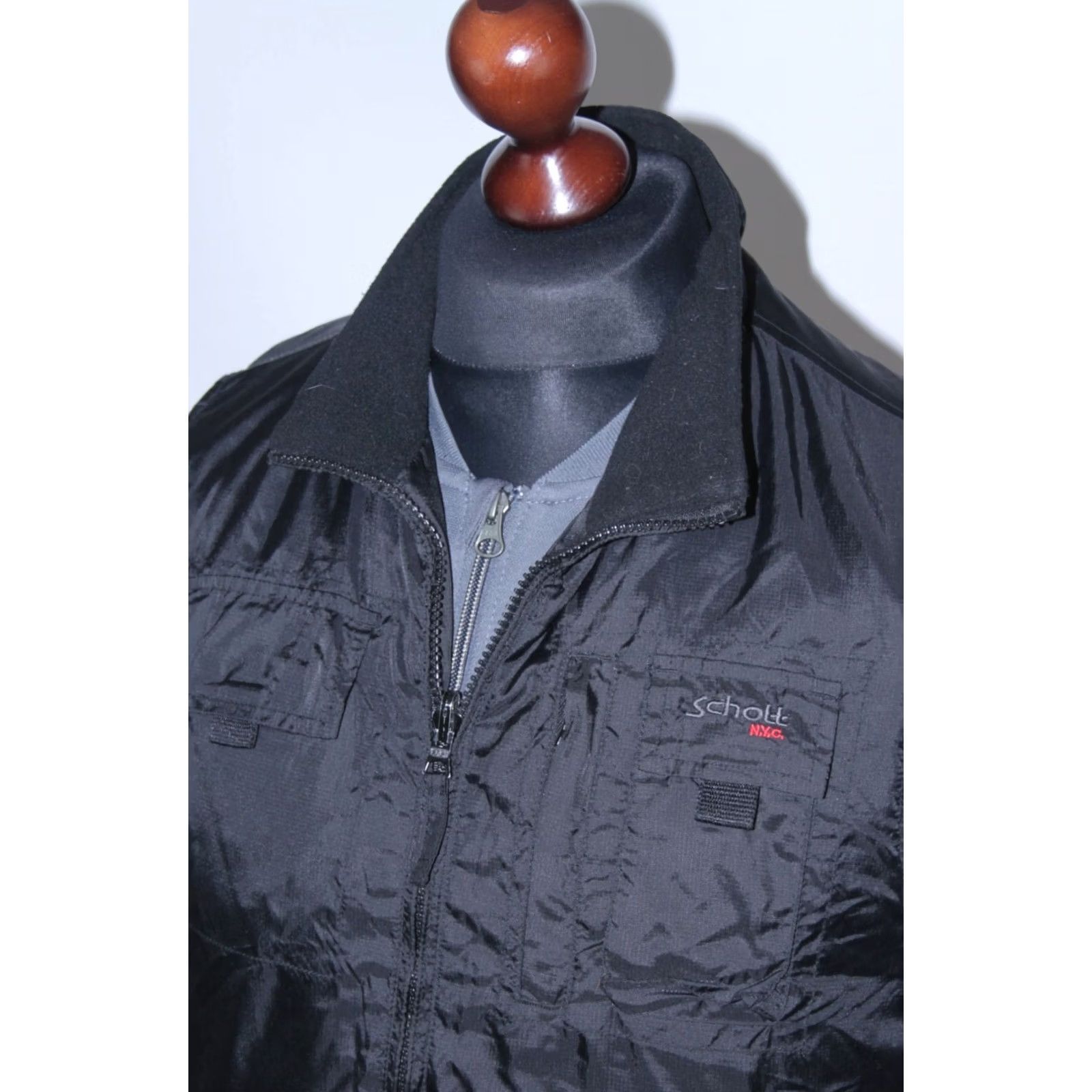 Schott Vintage Schott NYC vest Size M black waistcoat mens 90's New York Size US M / EU 48-50 / 2 - 2 Thumbnail