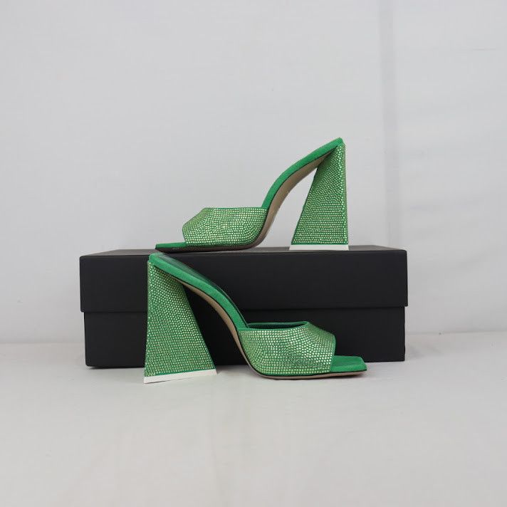 The Attico o1rshd1 Devon Mules In Emerald Size US 7 / IT 37 - 1 Thumbnail