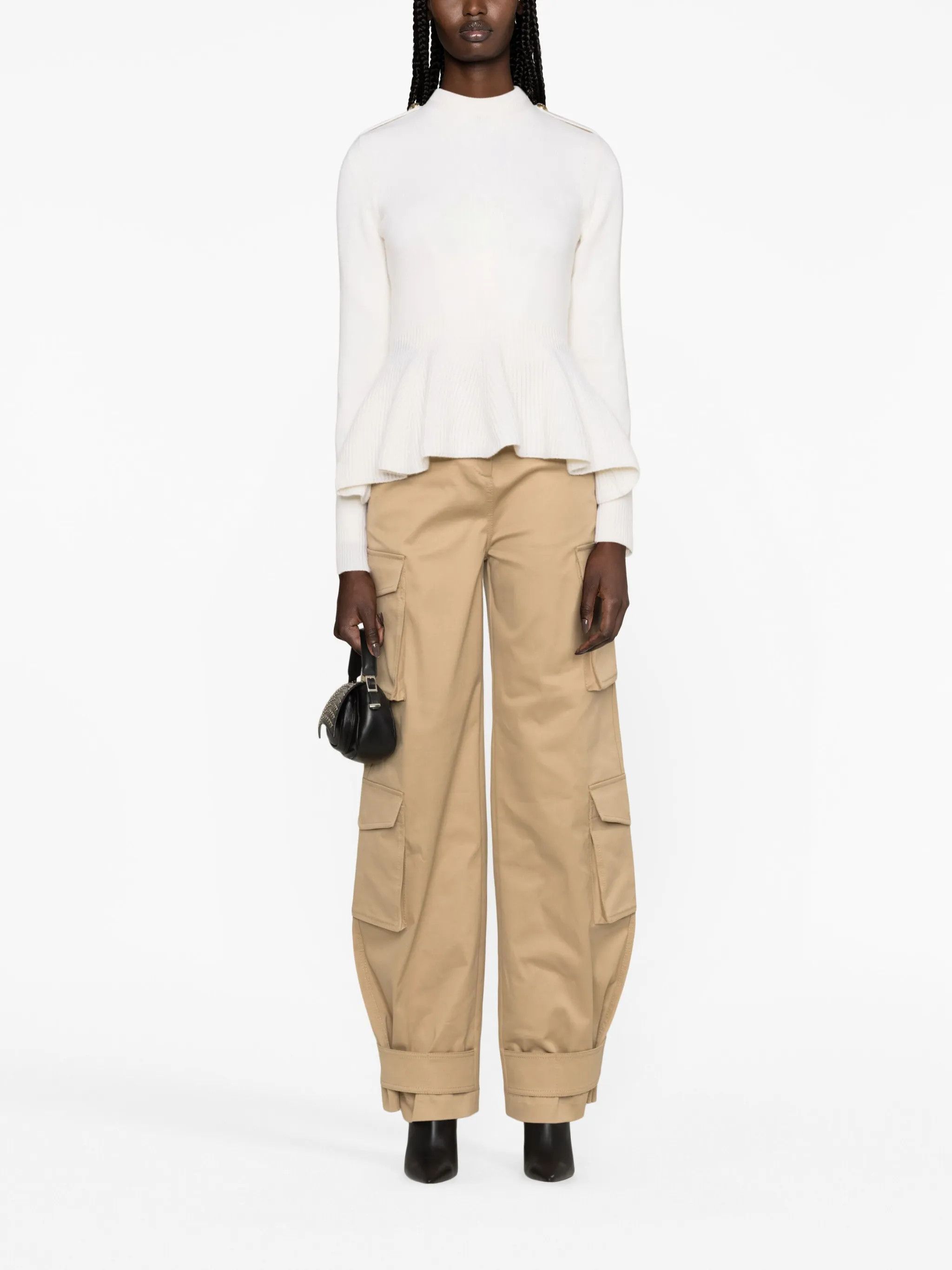 Alexander McQueen o1y0325 Sweater in White Size L / US 10 / IT 46 - 2 Thumbnail