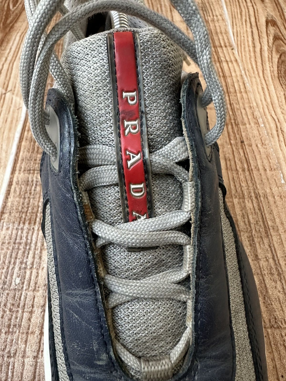 Prada Prada Americas Cup Blue Leather Low Tops Size US 8.5 / EU 41-42 - 14 Thumbnail