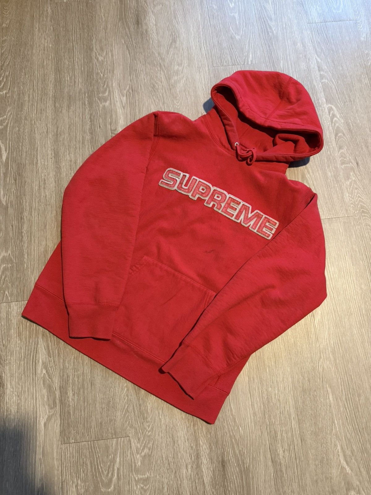 FW 2018 Supreme Red Perforated Hoodie