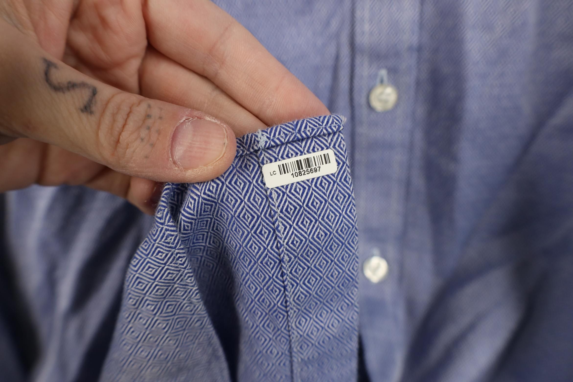 Vintage Y2K Streetwear Geometric Collared Button Shirt Blue Cotton Size US L / EU 52-54 / 3 - 4 Thumbnail