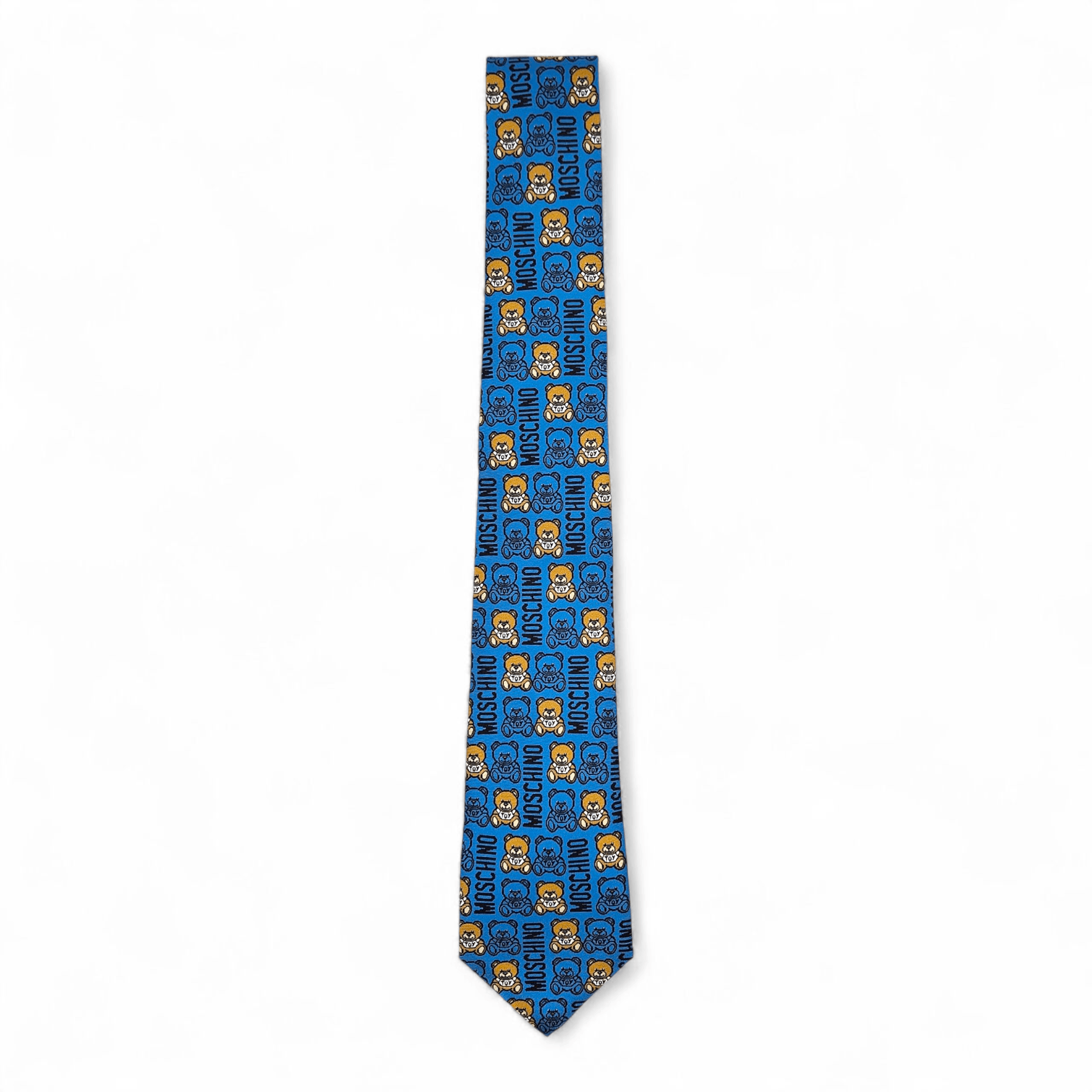 Moschino Allover Teddy Bear & Logo Print Tie Size ONE SIZE - 1 Thumbnail