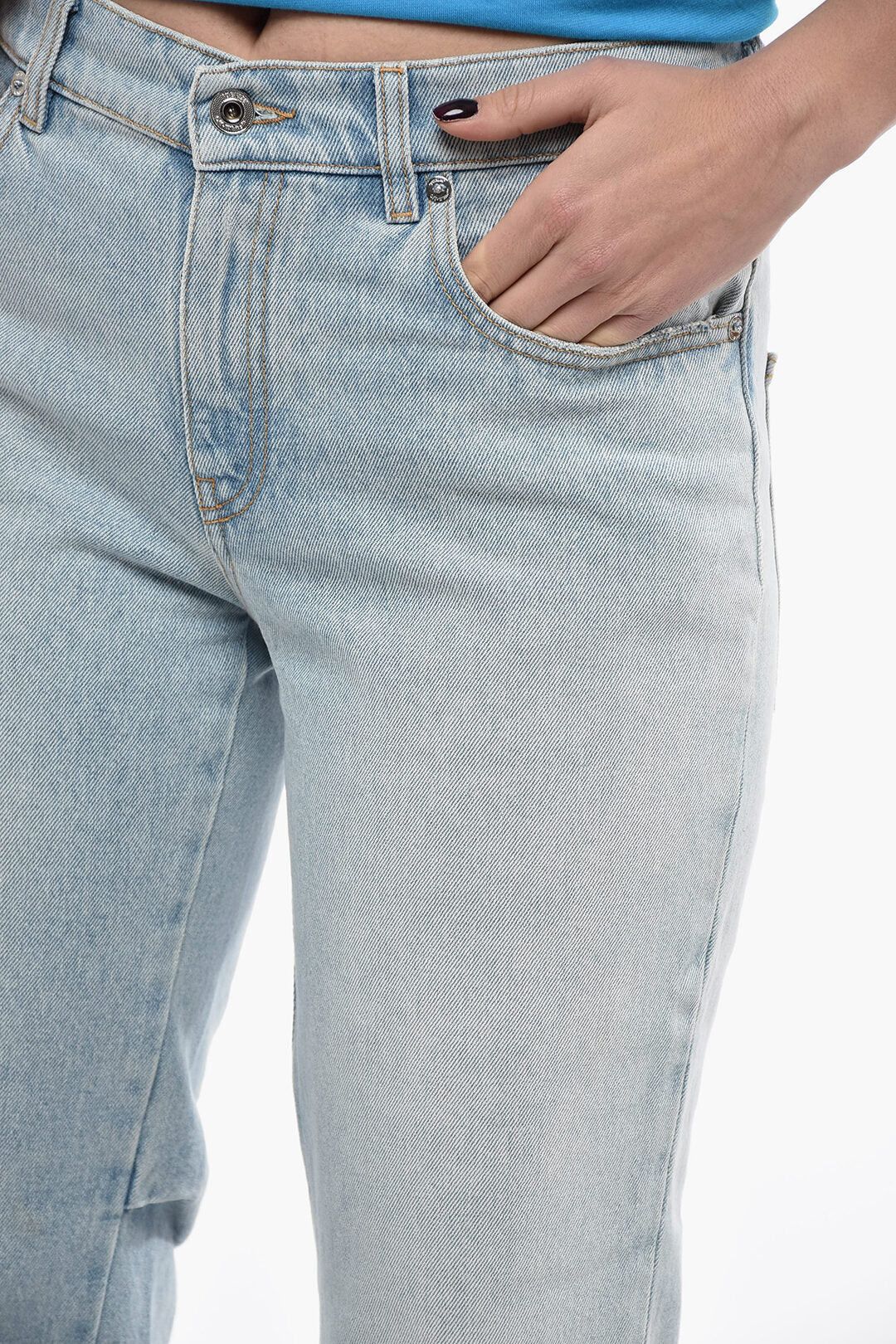 Off-White og1mm0426 Straight Fit Jeans in Light Blue Size 27" / US 4 / IT 40 - 3 Thumbnail
