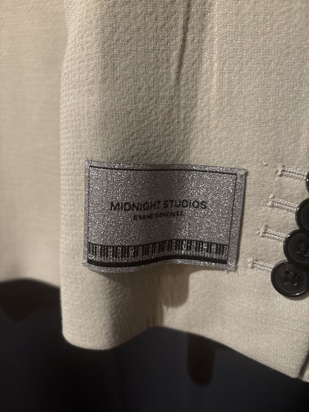 Midnight Studios midnight studios synth breasted blazer cream color Size 40L - 4 Thumbnail