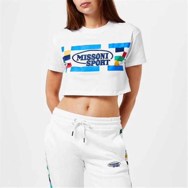 Missoni o1g2r1mq1124 Sport Legacy Logo Crop Top in White Size L / US 10 / IT 46 - 5 Thumbnail
