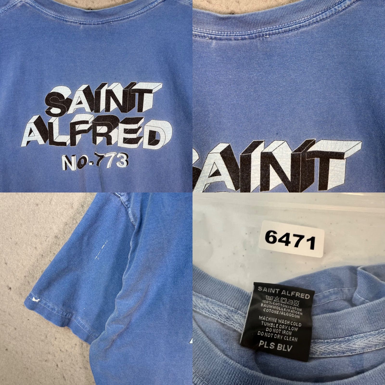 Vintage VINTAGE Saint Alfred Mens Size Medium Blue Graphic Pocket T-Shirt Cotton Crewneck Shirt Mens Blue Graphic Pocket T-Shirt 90s Concert Sportswear Size US M / EU 48-50 / 2 - 8 Thumbnail