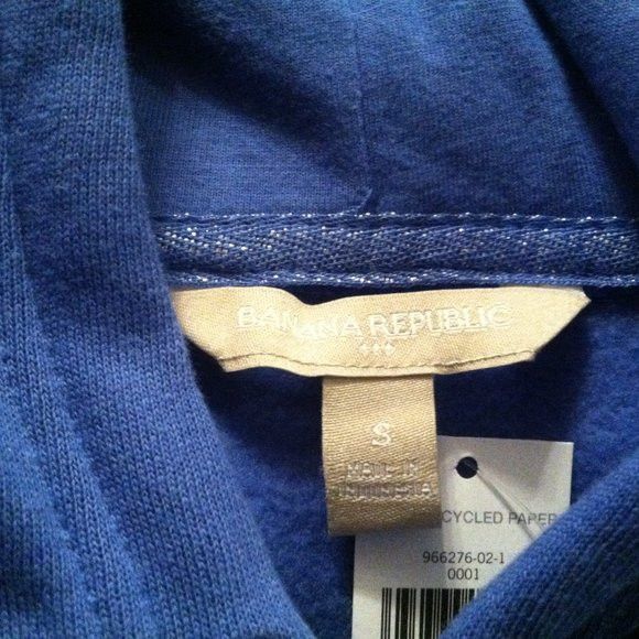 Banana Republic BANANA REPUBLIC MEN'S NEW BLUE COTTON BLEND HOODIE SIZE: S Size US S / EU 44-46 / 1 - 7 Thumbnail