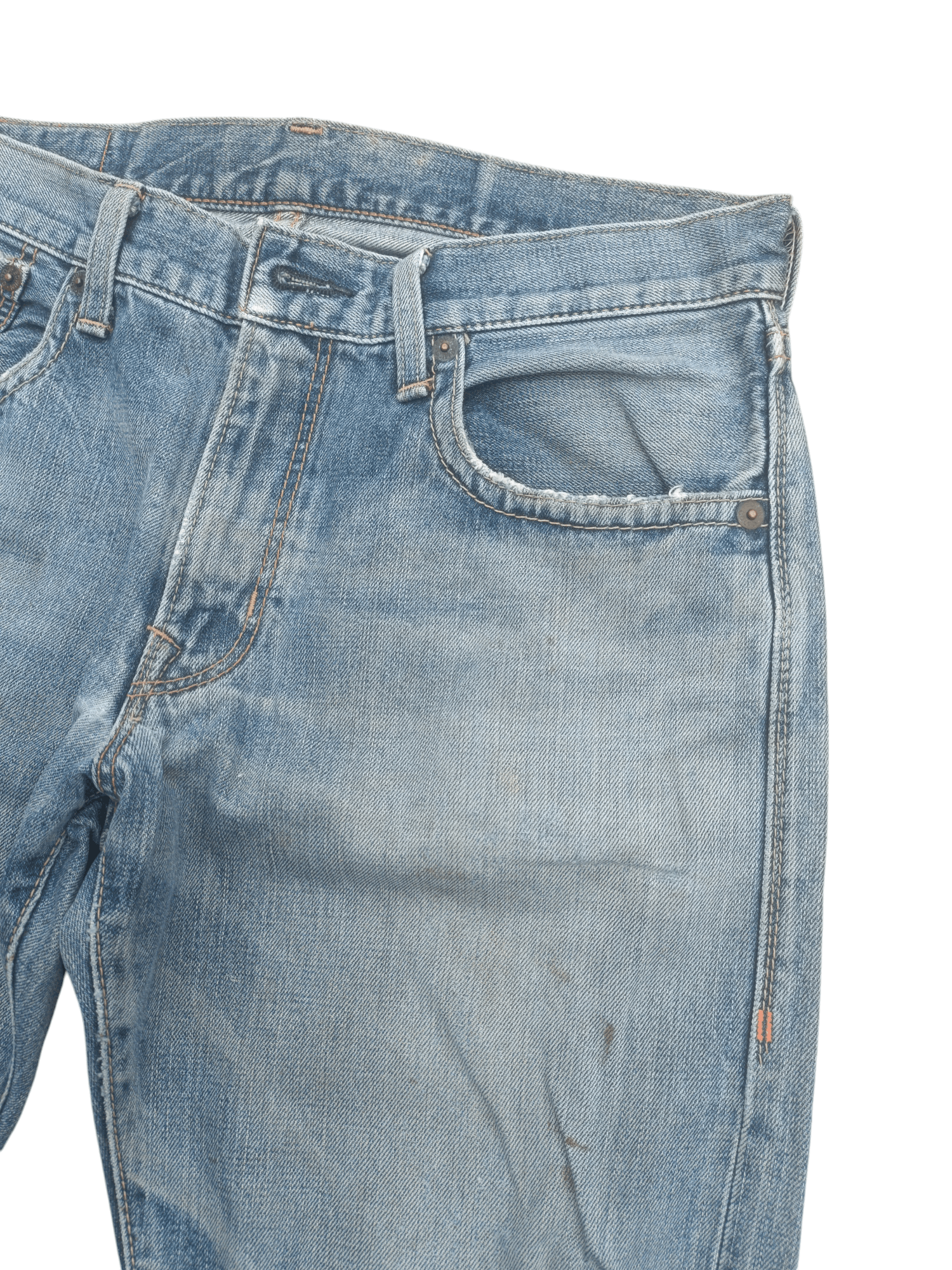 Edwin × Vintage EDWIN VINTAGE ORANGE TAB DISTRESSED SELVEDGE DENIM E197 Size US 32 / EU 48 - 13 Thumbnail