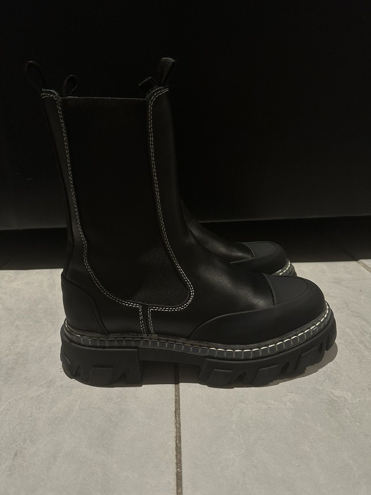 Ganni GANNI cleated mid Chelsea boots Size US 8 / IT 38 - 1 Thumbnail