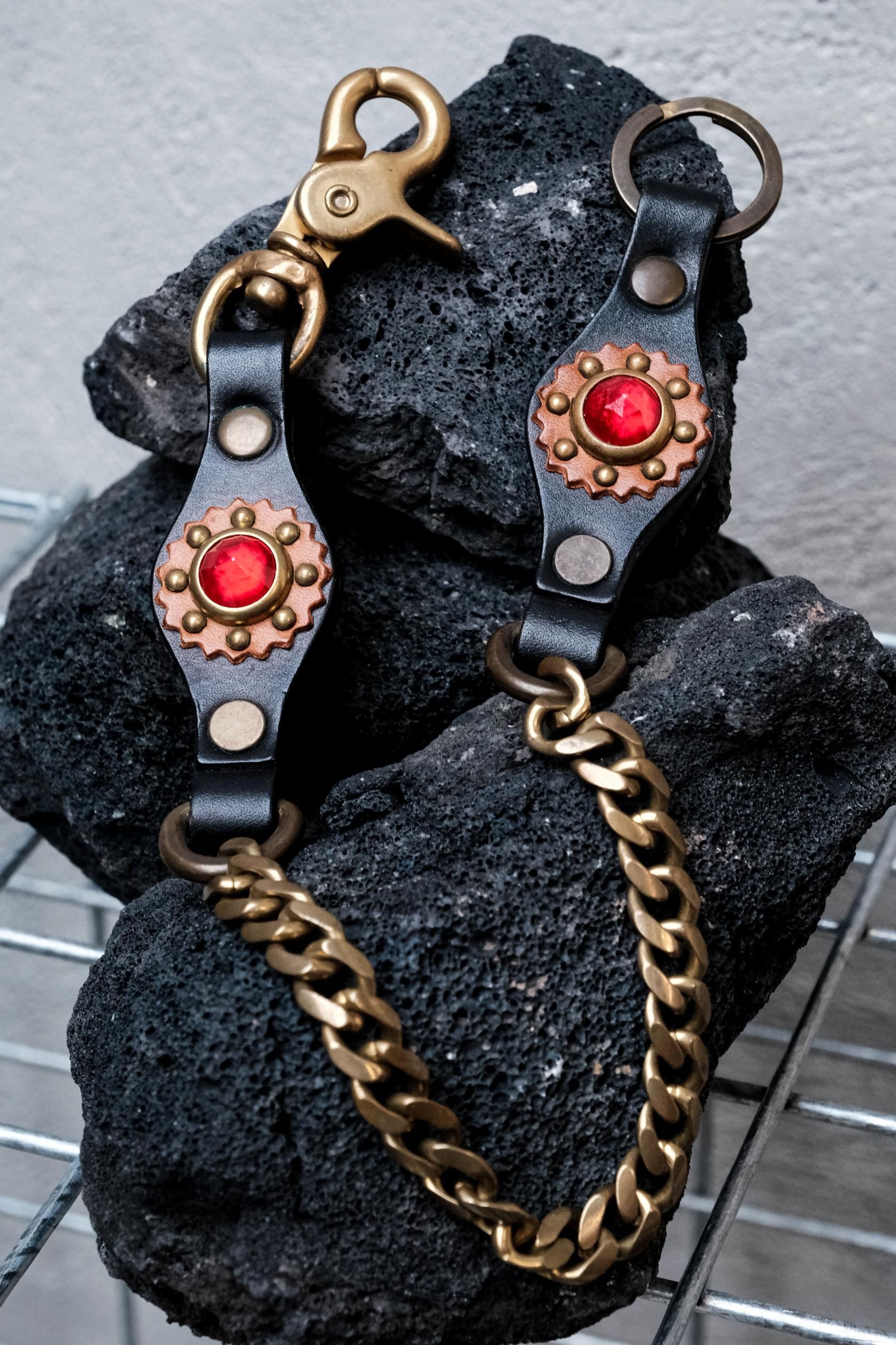 Other CALEE Leather Wallet Chain GREEN/RED Size ONE SIZE - 2 Thumbnail