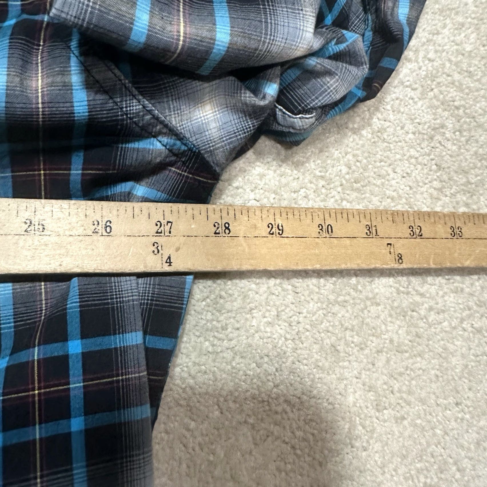 Wrangler Wrangler 20X Competition Pearl Snap Shirt Mens 2XL XXL Blue Plaid Size US XXL / EU 58 / 5 - 5 Thumbnail