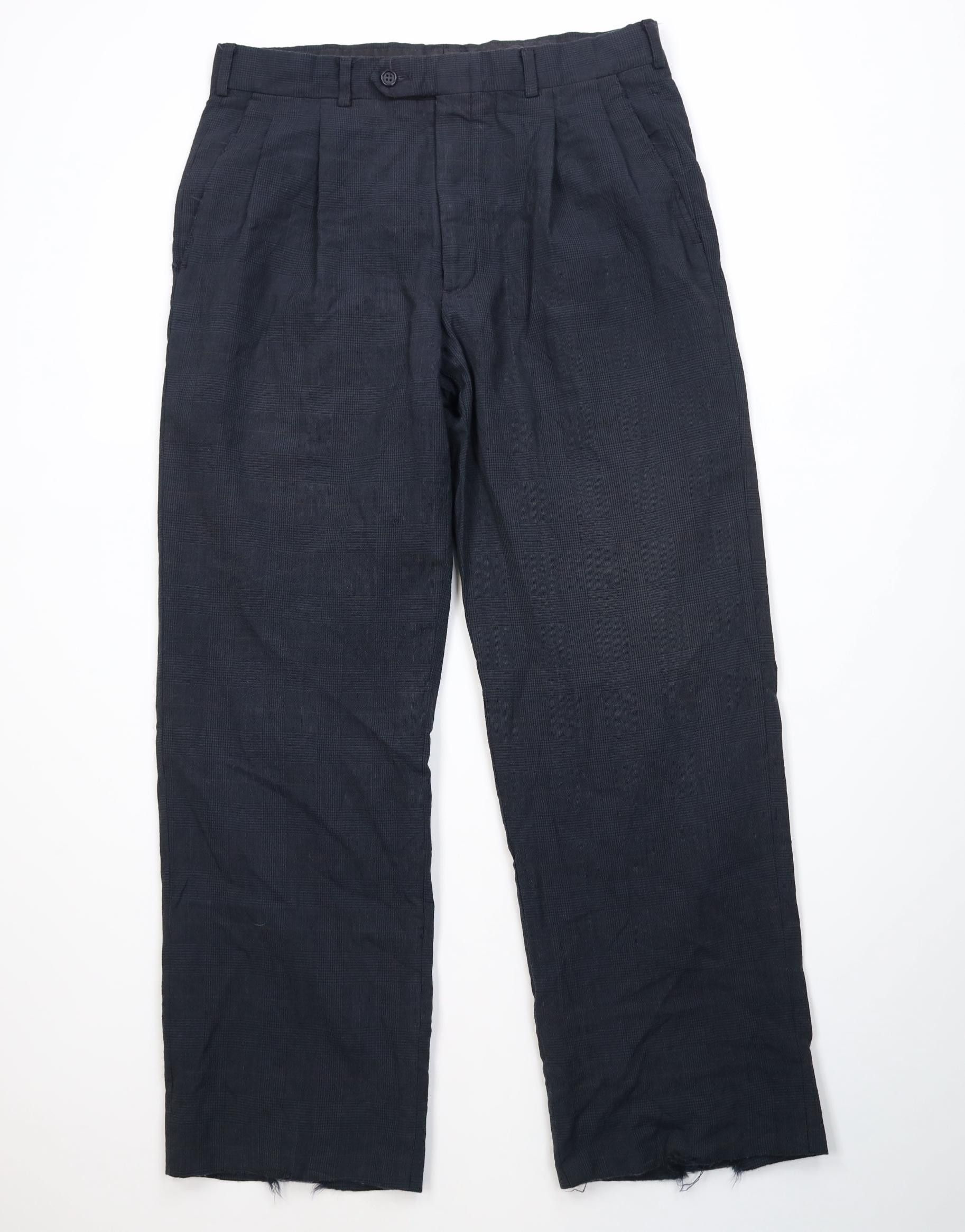 Burberry Vintage 90s Burberry Wool Knit Wide Leg Chino Pants Plaid Size US 32 / EU 48 - 1 Thumbnail