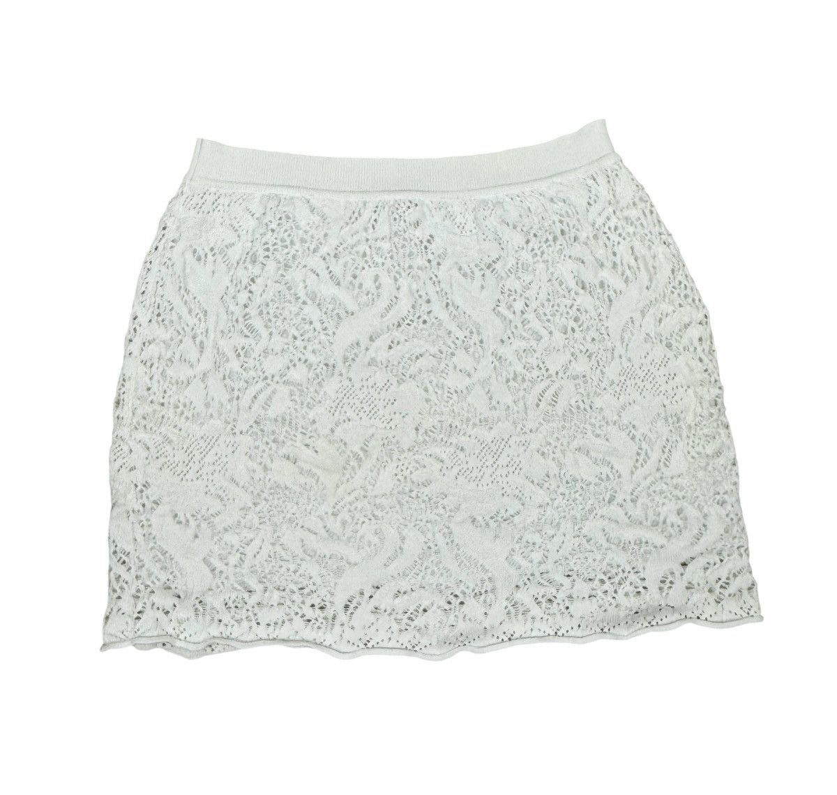 RED Valentine Lace White Skirt Short Cotton size S