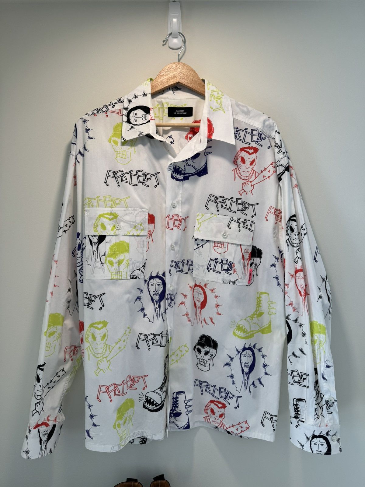 PACCBET PACCBET x Gosha Rubchinskiy graffiti print shirt Size US XL / EU 56 / 4 - 2 Thumbnail
