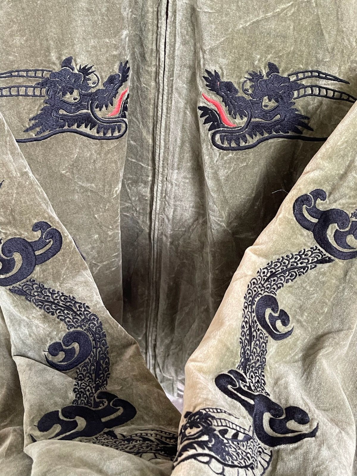 Japanese Brand Namitasu Dragon Embroidery Sukajan Velvet Jacket Size US XL / EU 56 / 4 - 5 Thumbnail