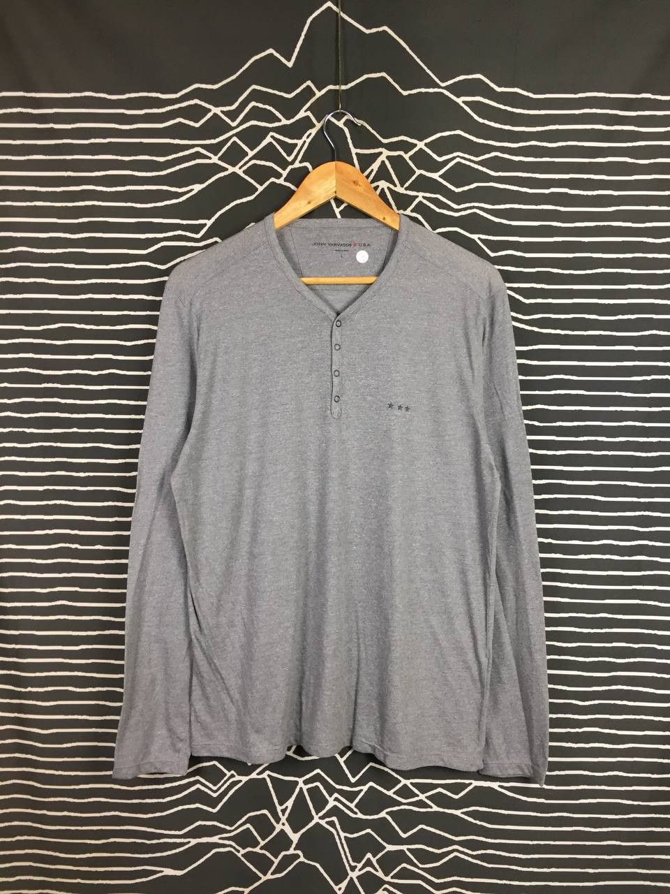 John Varvatos John Varvatos USA Stars Logo Long Sleeve Henley Tee Size US L / EU 52-54 / 3 - 2 Thumbnail