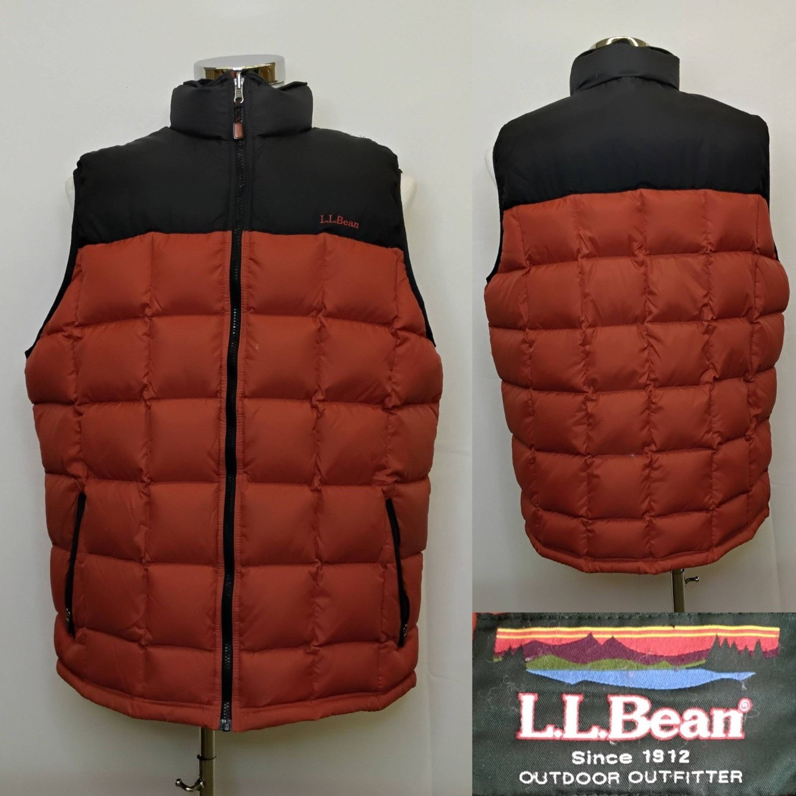L.L. Bean L.L. Bean Down Puffer Vest Men's XLT Orange Black Stain Size US XL / EU 56 / 4 - 1 Thumbnail