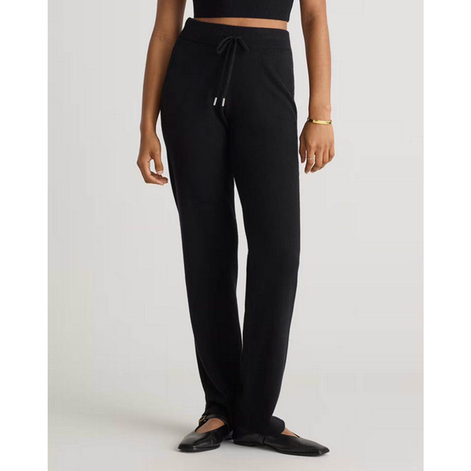 Quince Cashmere Straight Leg Pants Black S NWT