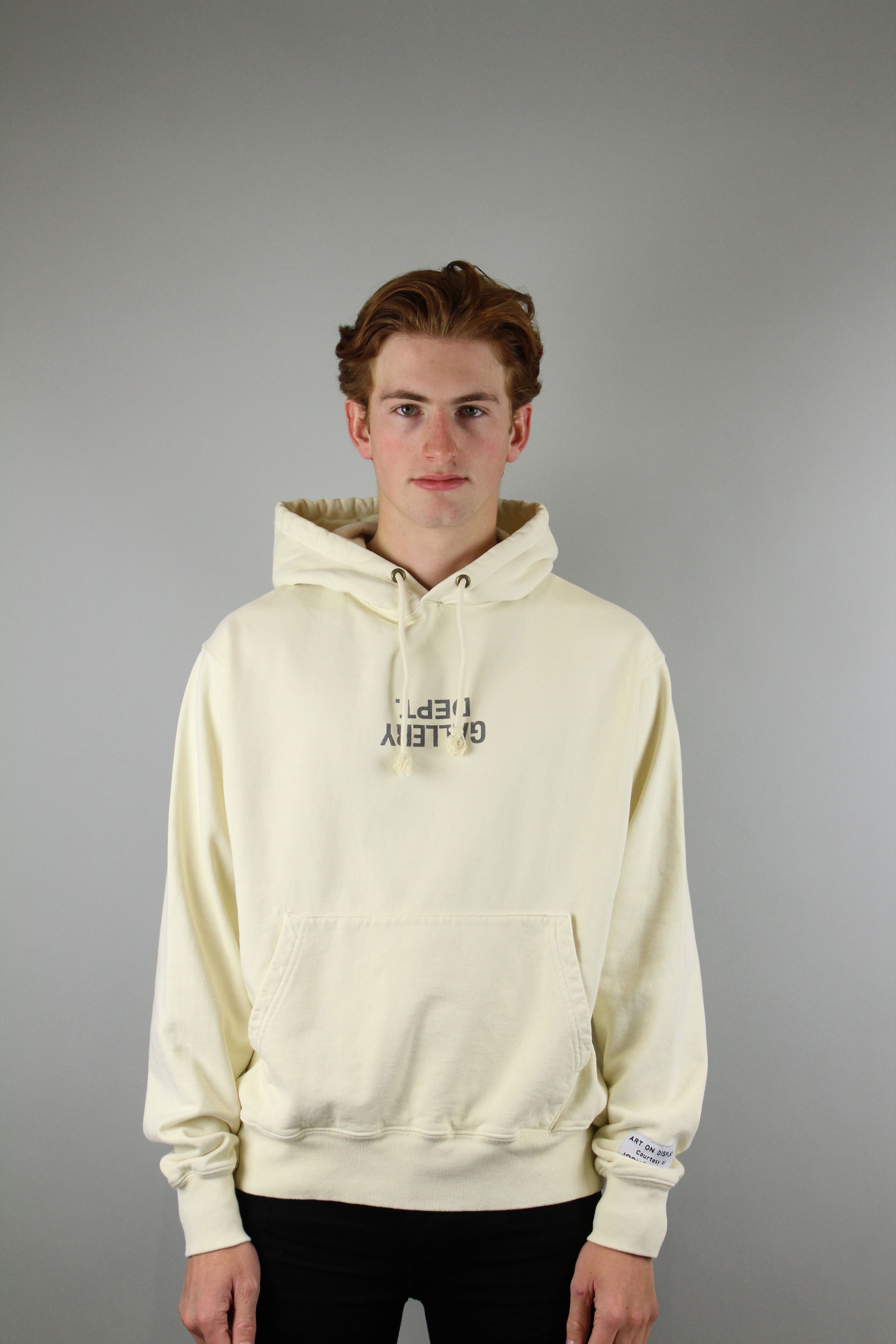 image of Gallery Dept. Fucked Up Logo Hoodie (Cream), Men's (Size Large)
