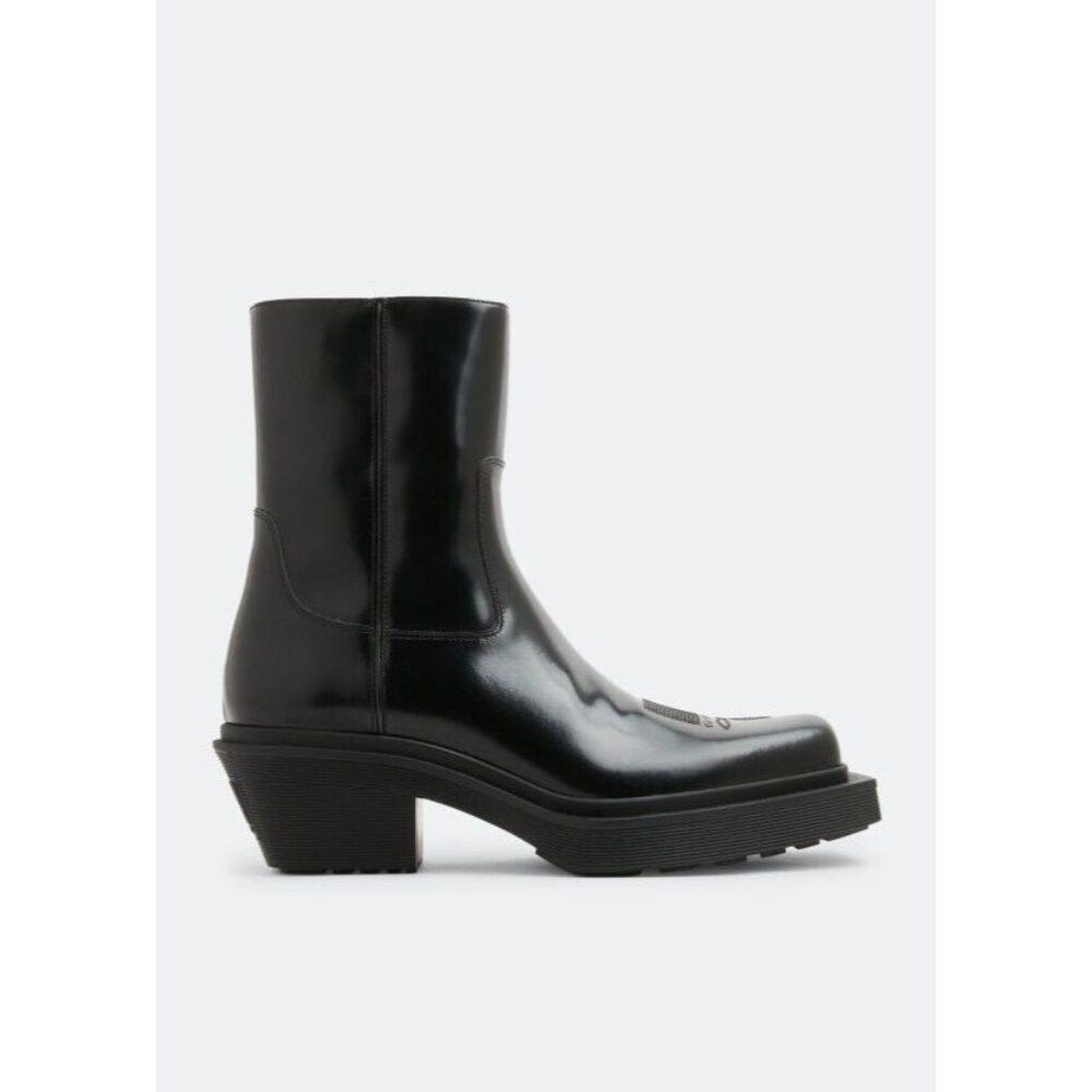 VTMNTS × Vetements VTMNTS Logo Embossed Cowboy Ankle Boot 41 8 