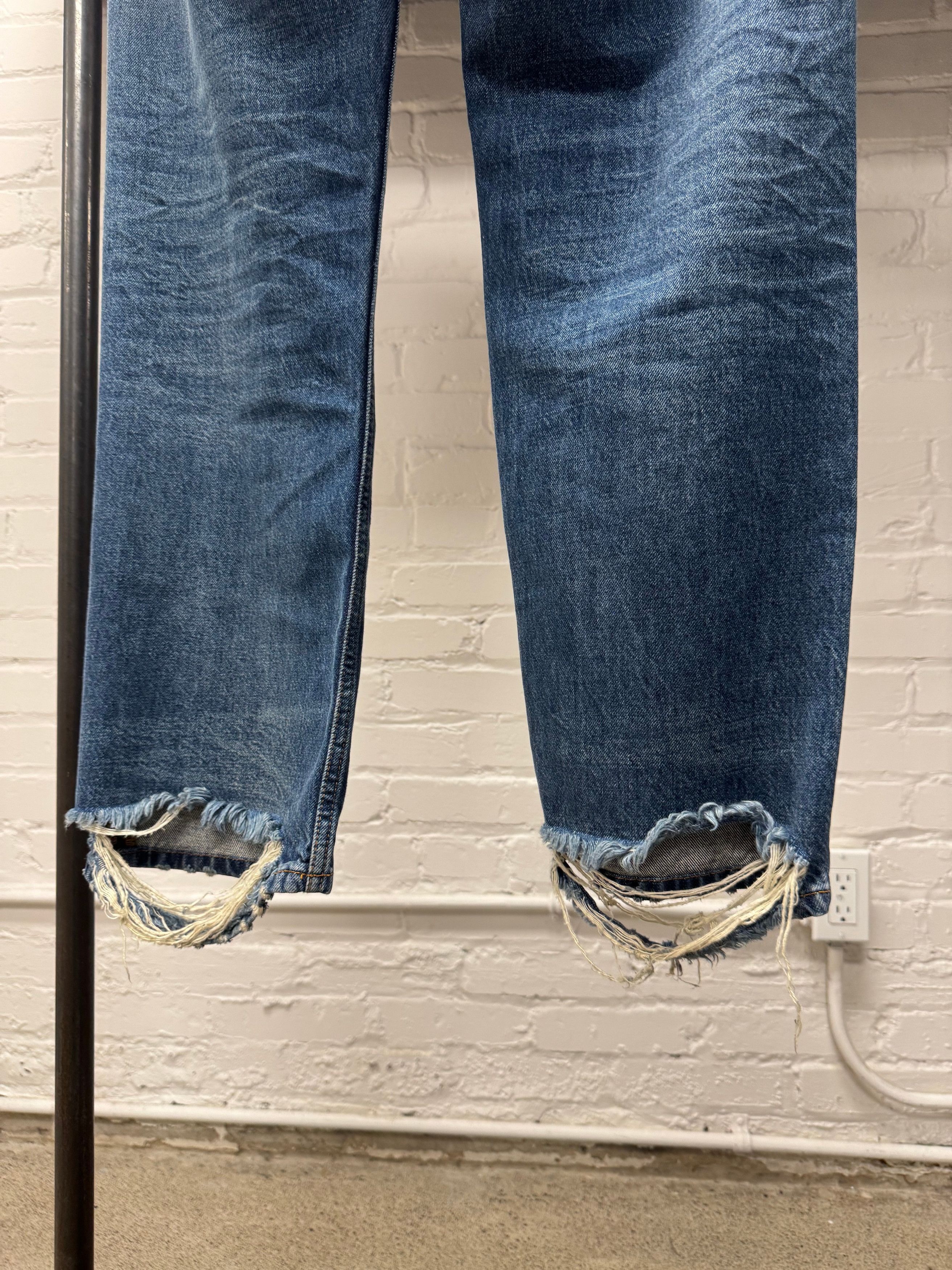 Balenciaga 2021 Balenciaga Washed Blue ‘Heelbite’ Bootcut Denim Size US 30 / EU 46 - 5 Thumbnail