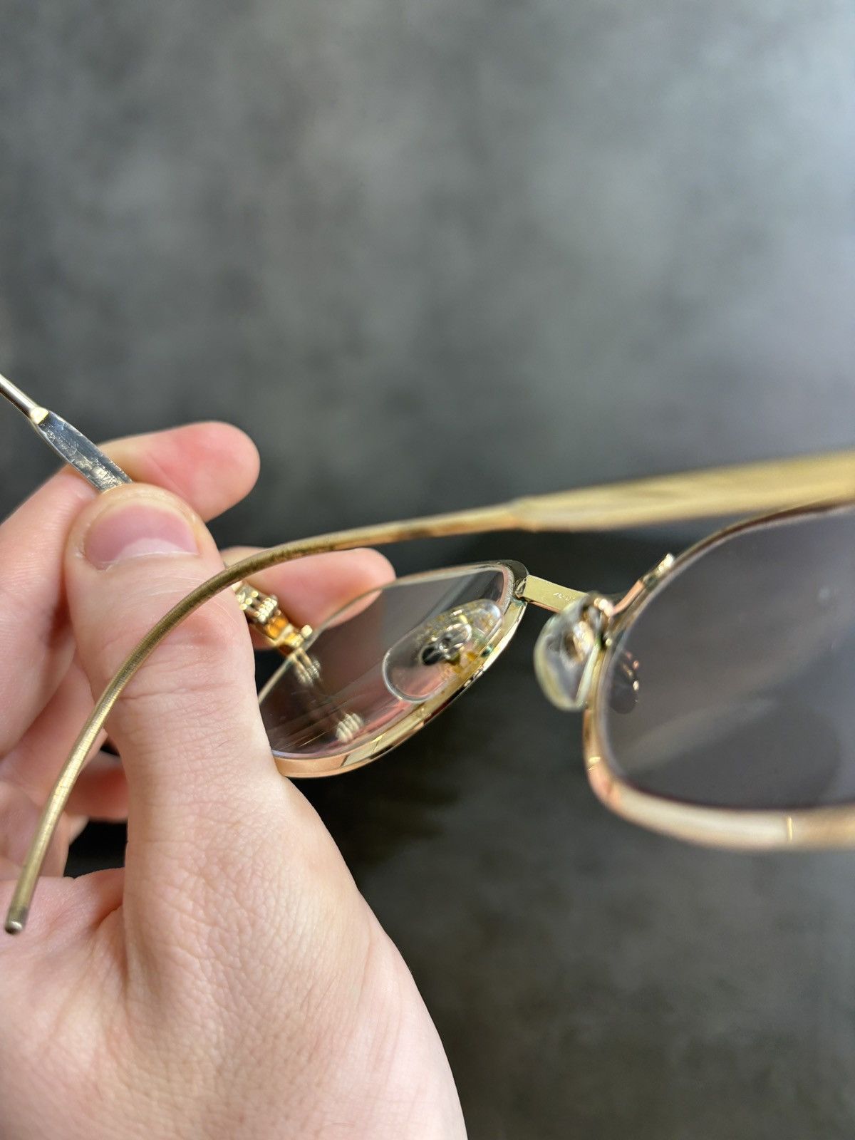 Vintage 1970s Eyeglasses Metal Full Rim 10k GF Hooked Vintage Frames Size ONE SIZE - 11 Thumbnail