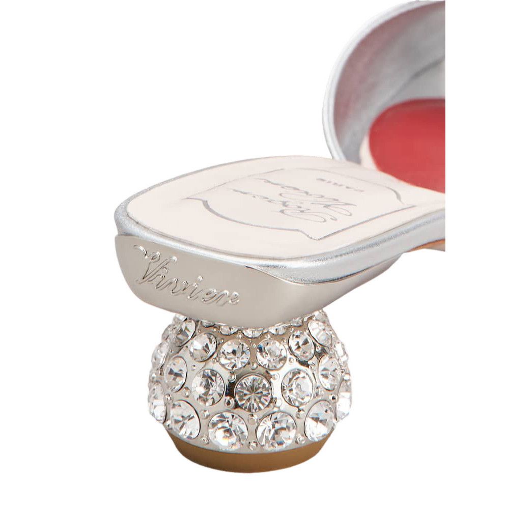 ROGER VIVIER $1195 Silver Jewel Heel And Nappa Leather 50mm