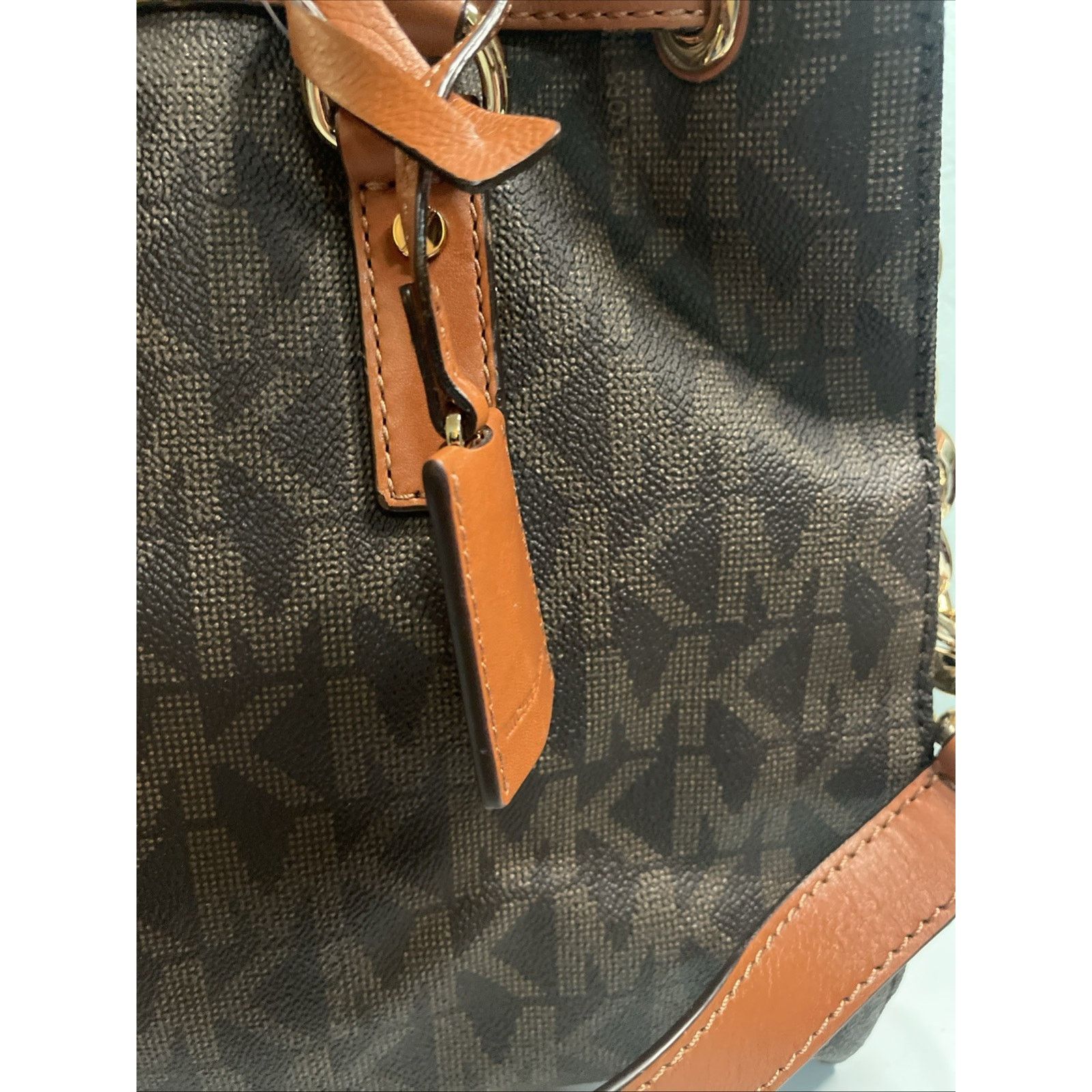 Michael Kors Michael Kors Hamilton Satchel Purse Signature MK Leather Size ONE SIZE - 3 Thumbnail