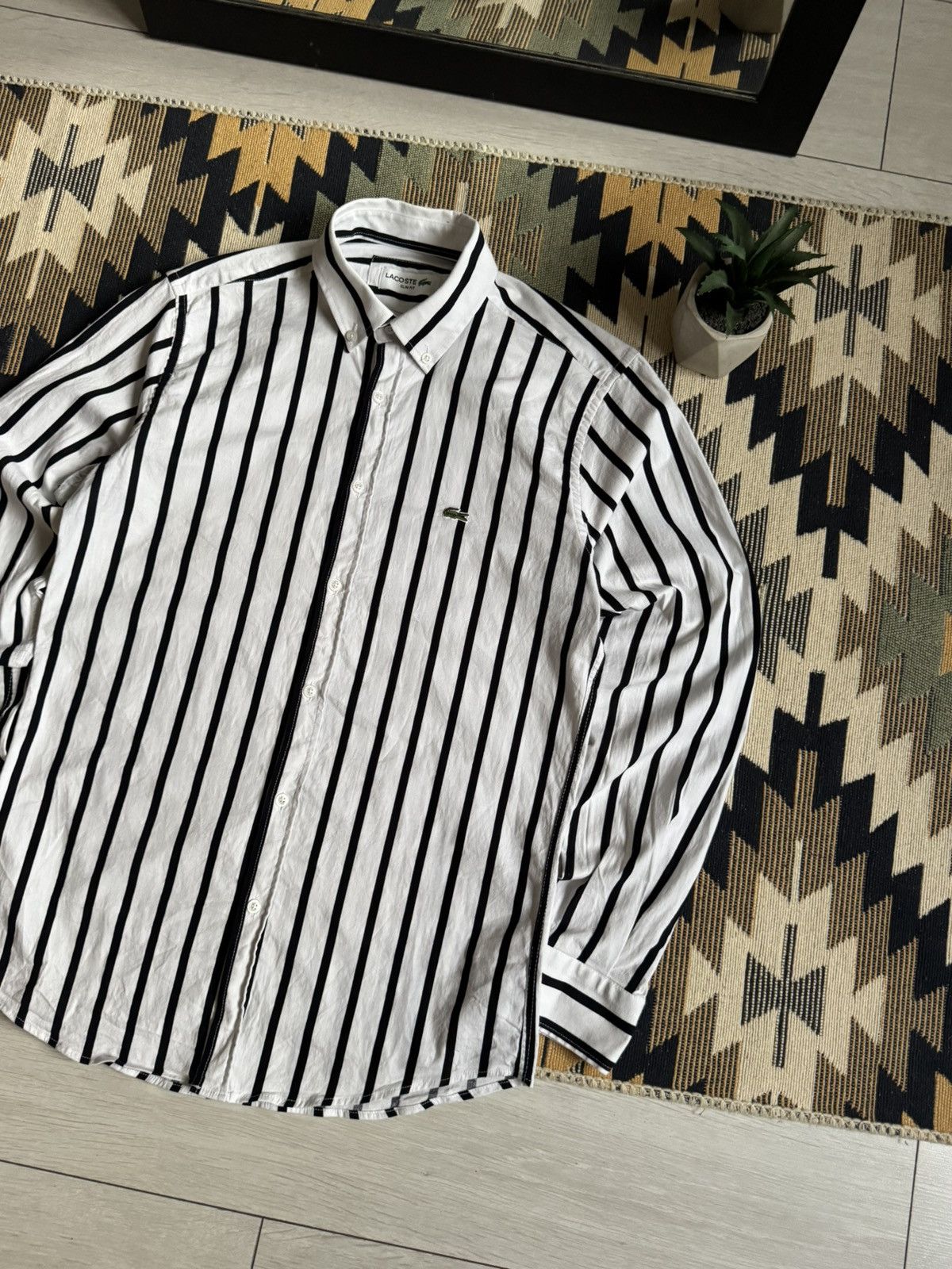 Lacoste Lacoste Stripped Button Up Shirt Size US M / EU 48-50 / 2 - 3 Thumbnail